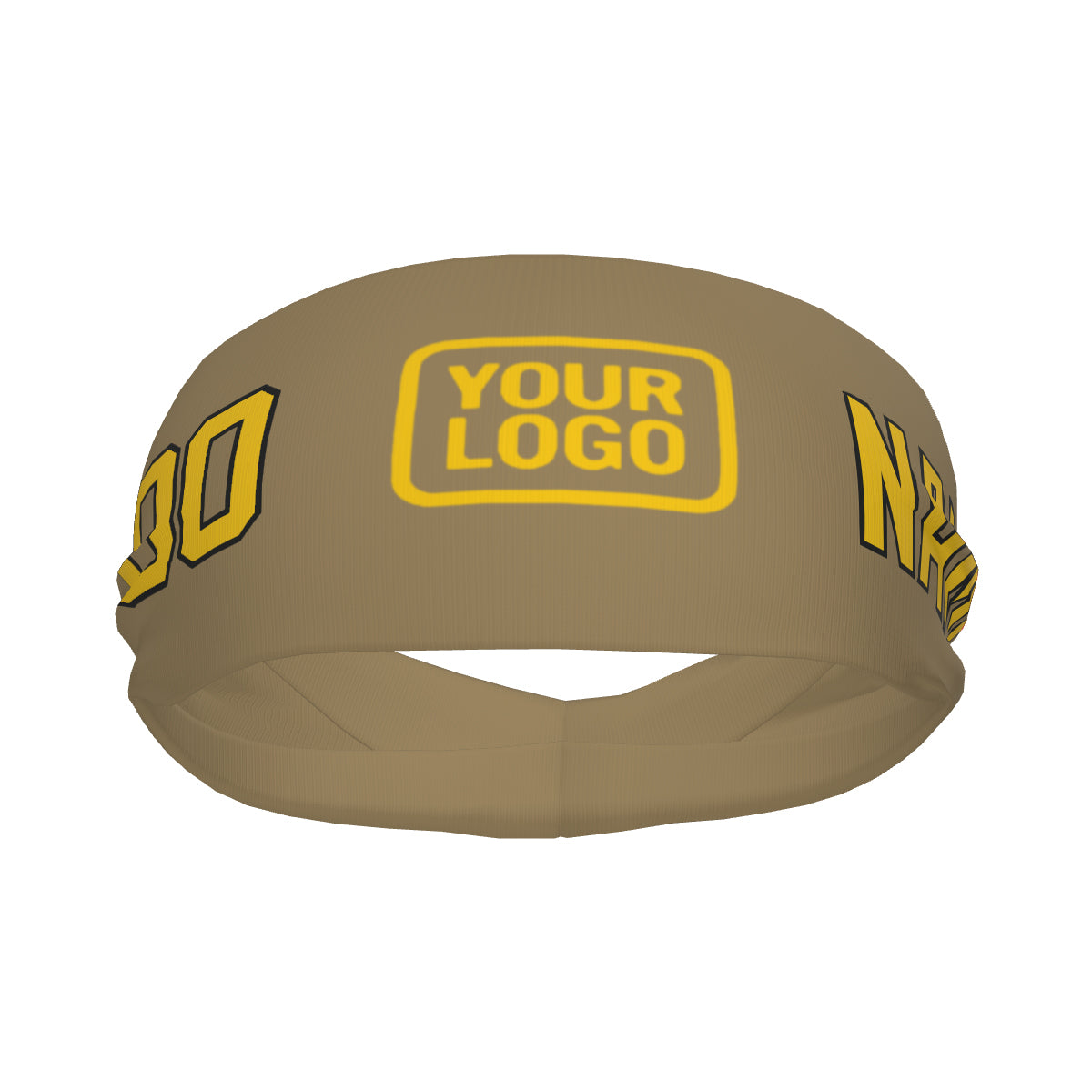 Maßgeschneidertes Hellkhaki Gold Sport Stirnband