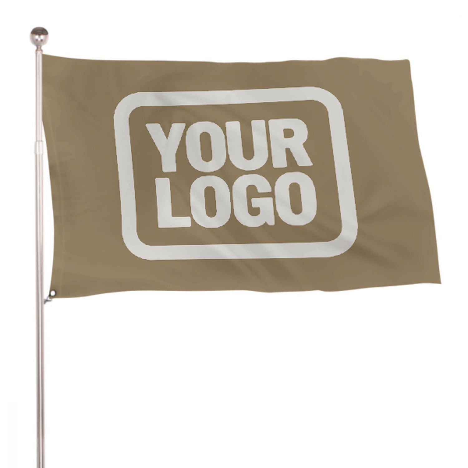 Maßgeschneidertes Hellkhaki Weiß Flagge