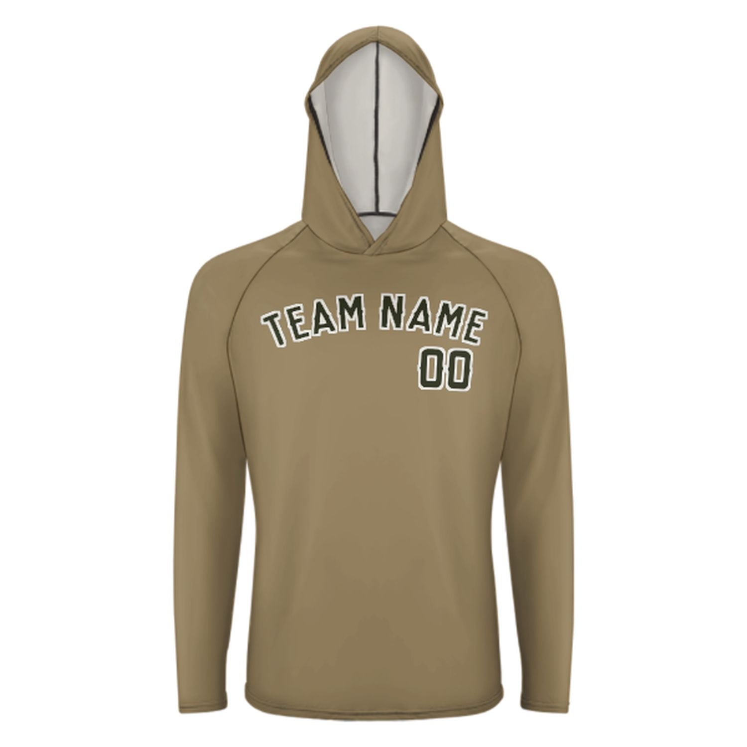 Maßgeschneidertes Hellkhaki Dunkles Oliv UV-Hoodie