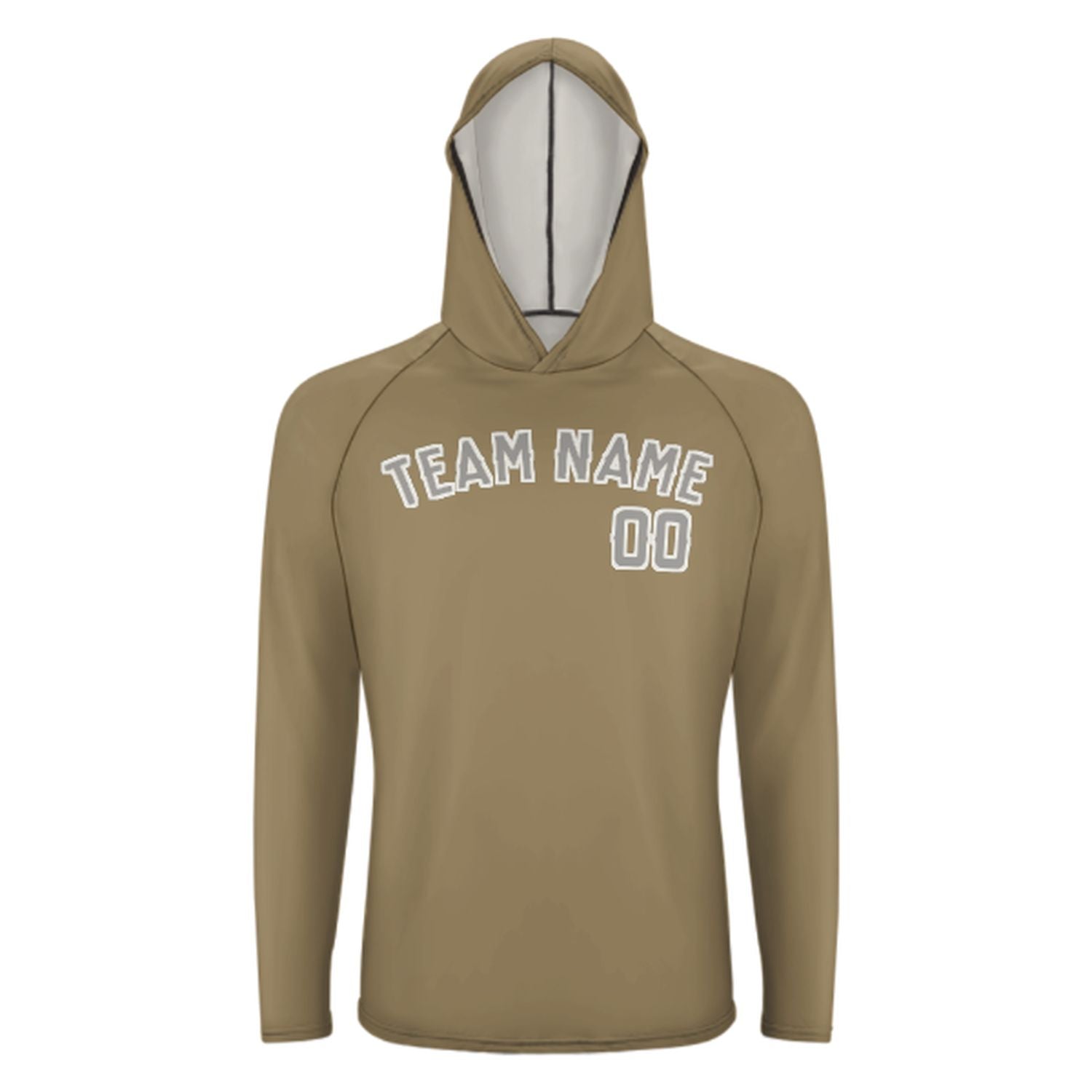 Maßgeschneidertes Hellkhaki Grau UV-Hoodie