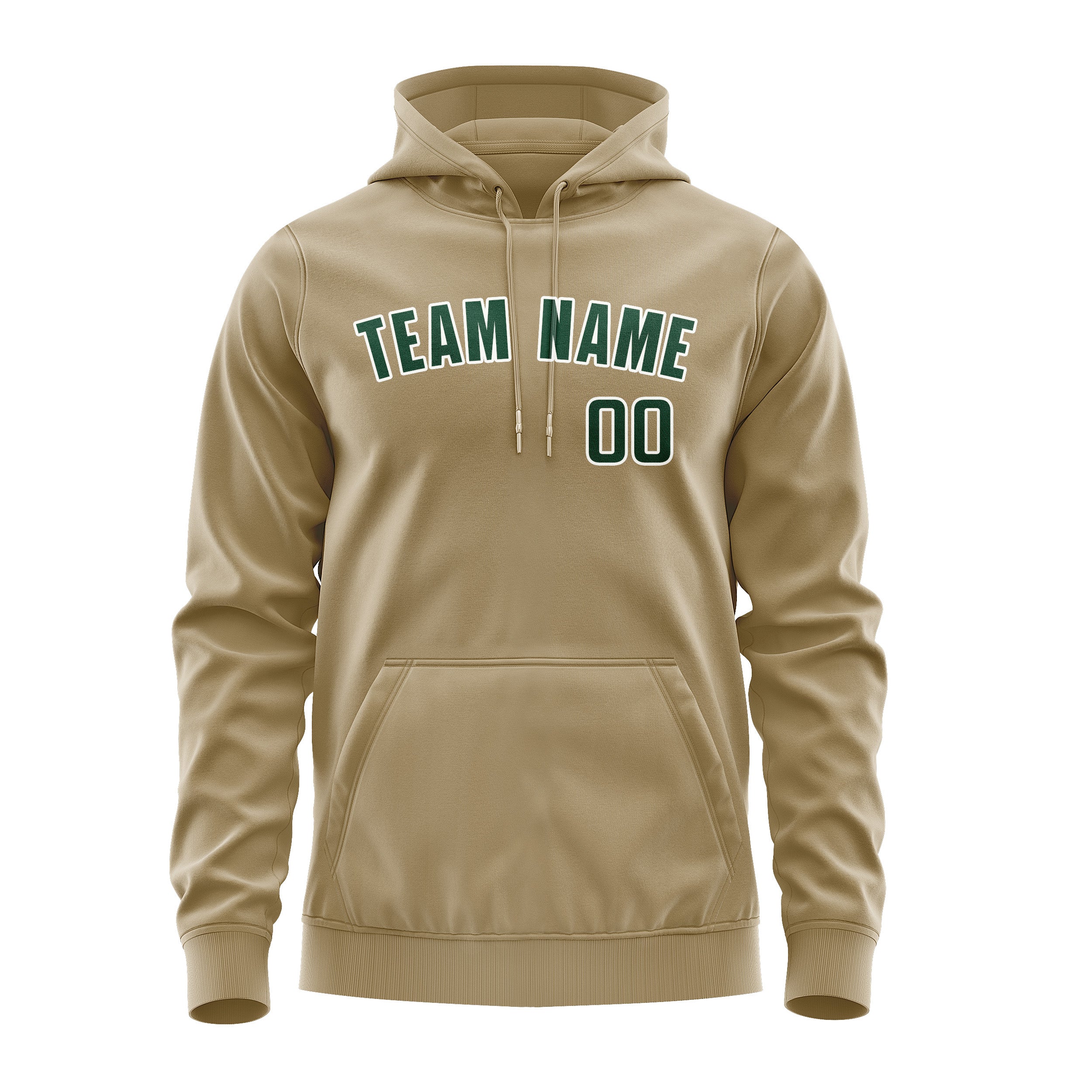 Maßgeschneidertes Hellkhaki Moosgrün Hoodie