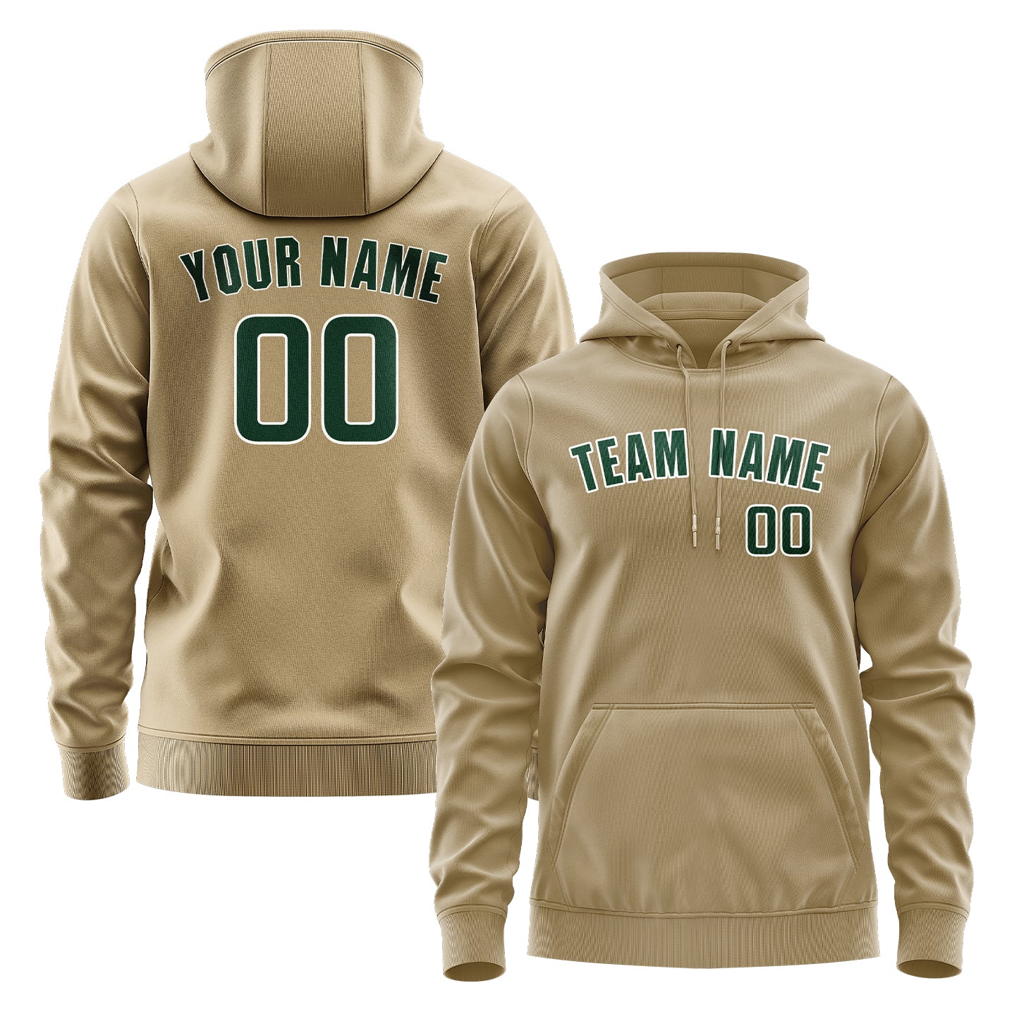 Maßgeschneidertes Hellkhaki Moosgrün Hoodie