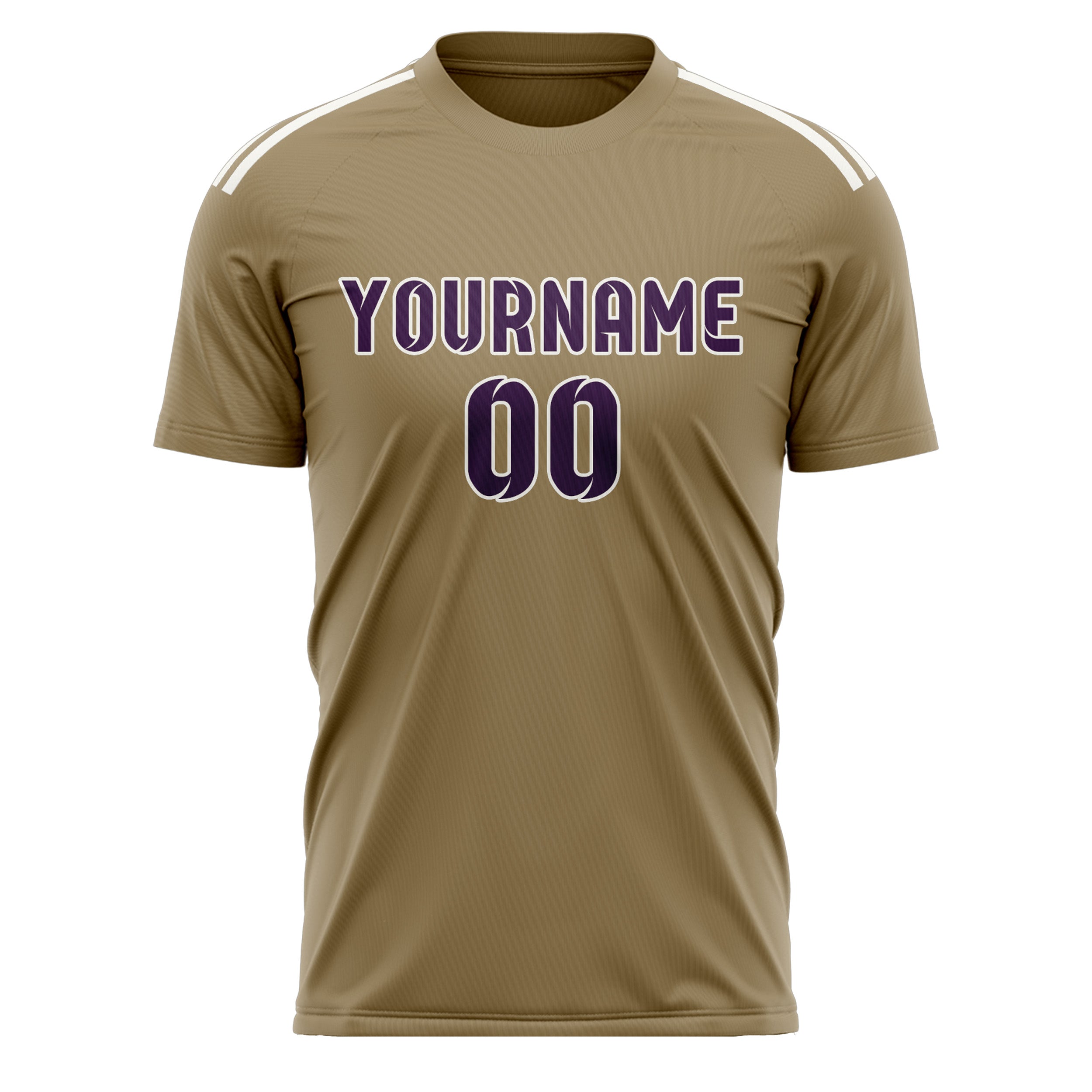 Benutzerdefiniertes Professionelles Hellkhaki Lila Fußballtrikot