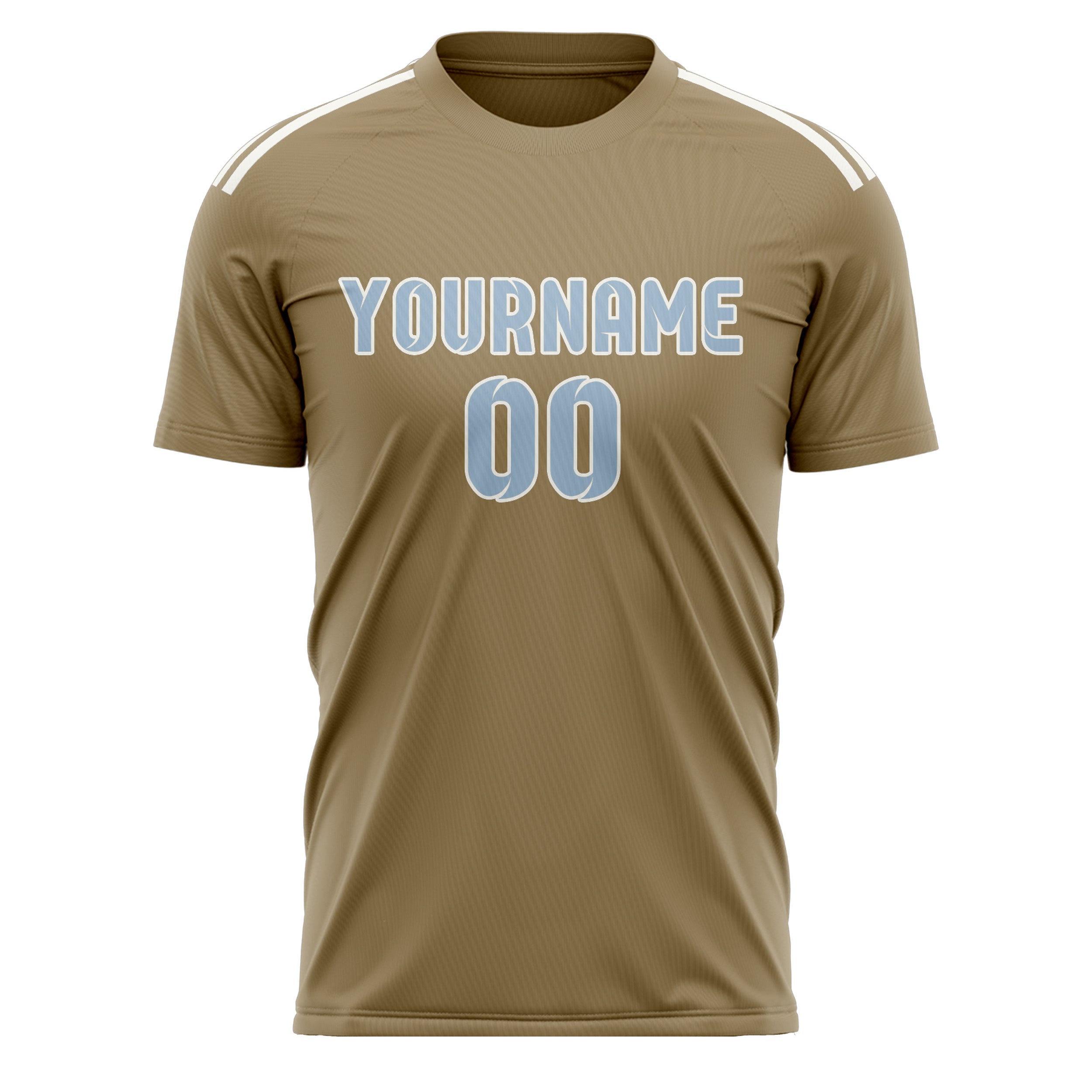 Benutzerdefiniertes Professionelles Hellkhaki Hellblau Fußballtrikot