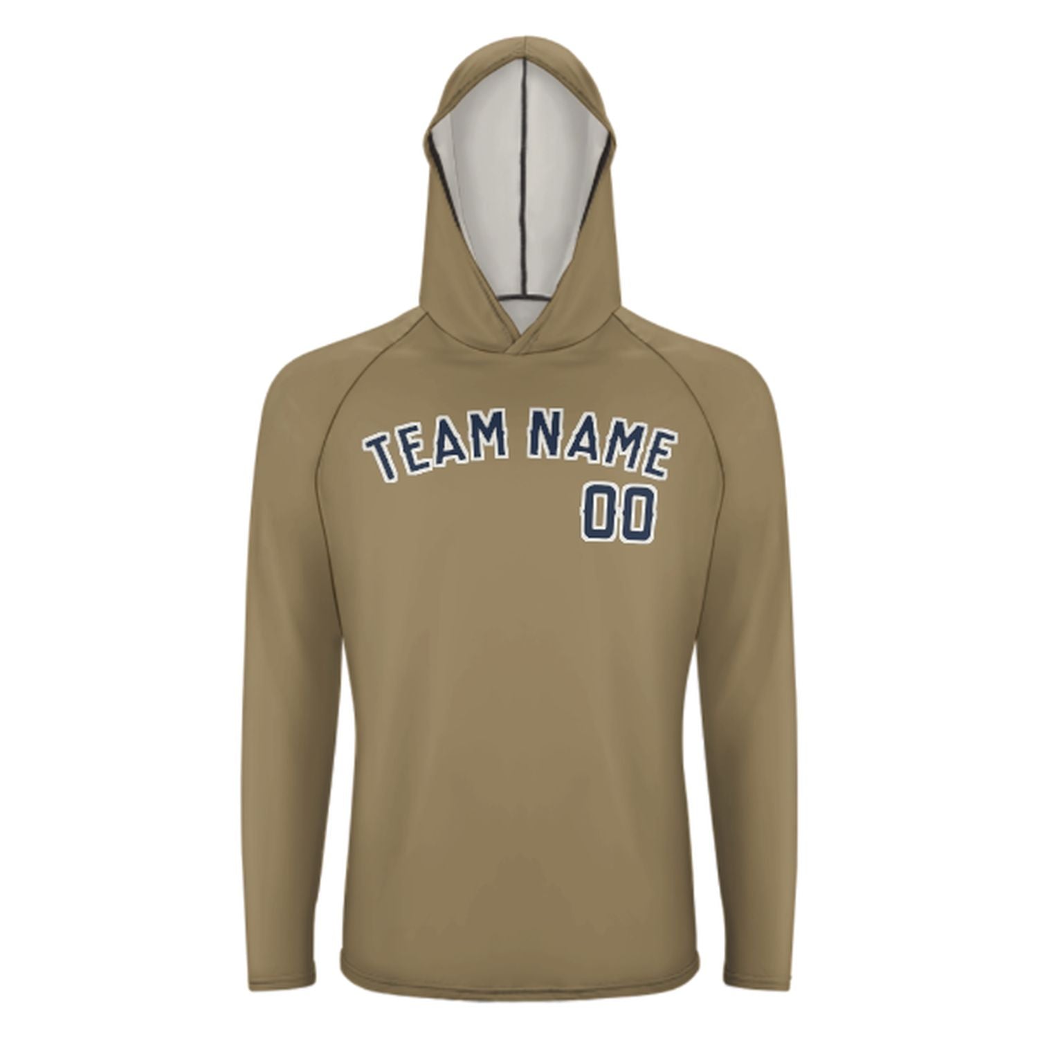 Maßgeschneidertes Hellkhaki Marineblau UV-Hoodie