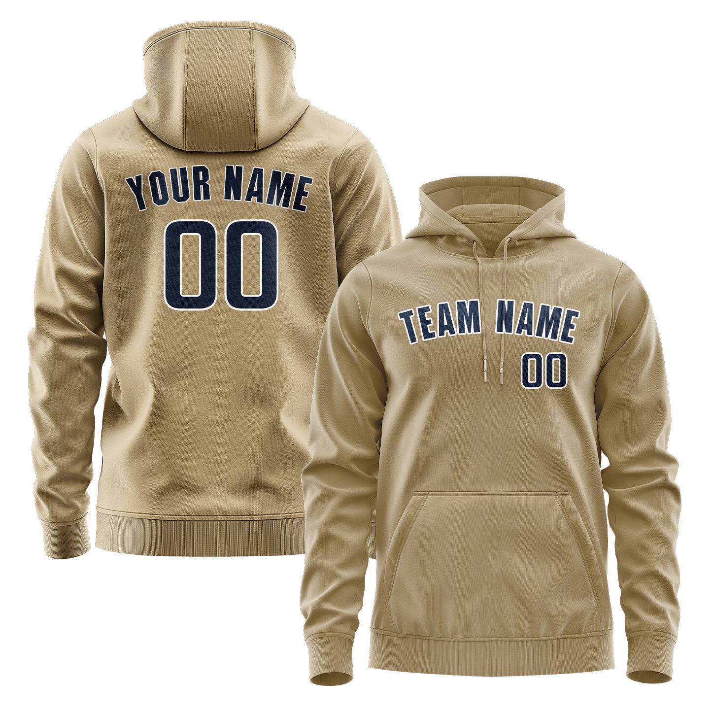 Maßgeschneidertes Hellkhaki Marineblau Hoodie