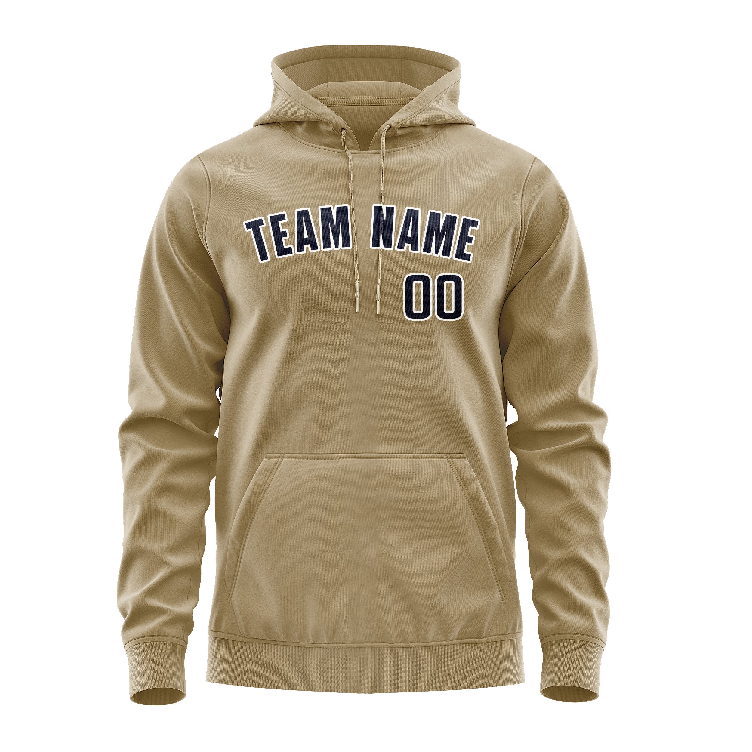 Maßgeschneidertes Hellkhaki Stahlblau Hoodie