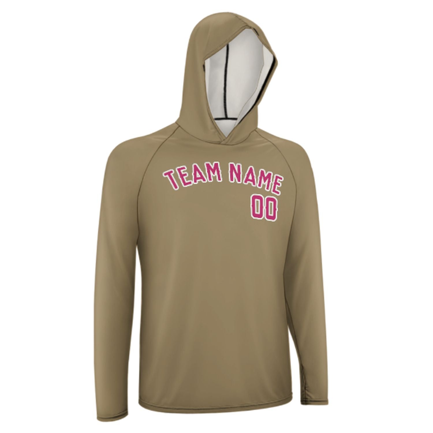 Maßgeschneidertes Hellkhaki Rosarot UV-Hoodie