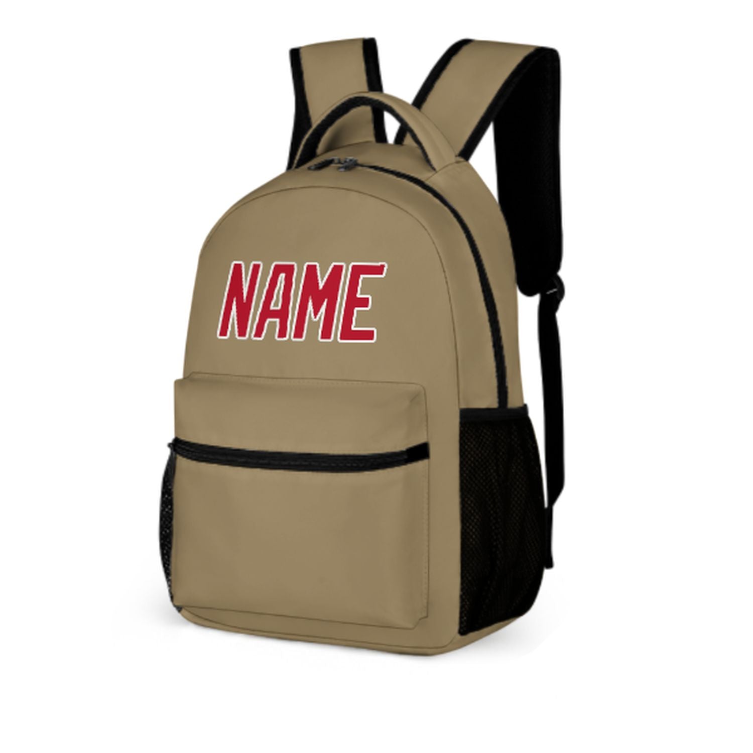 Maßgeschneidertes Hellkhaki Rot Kinderrucksack
