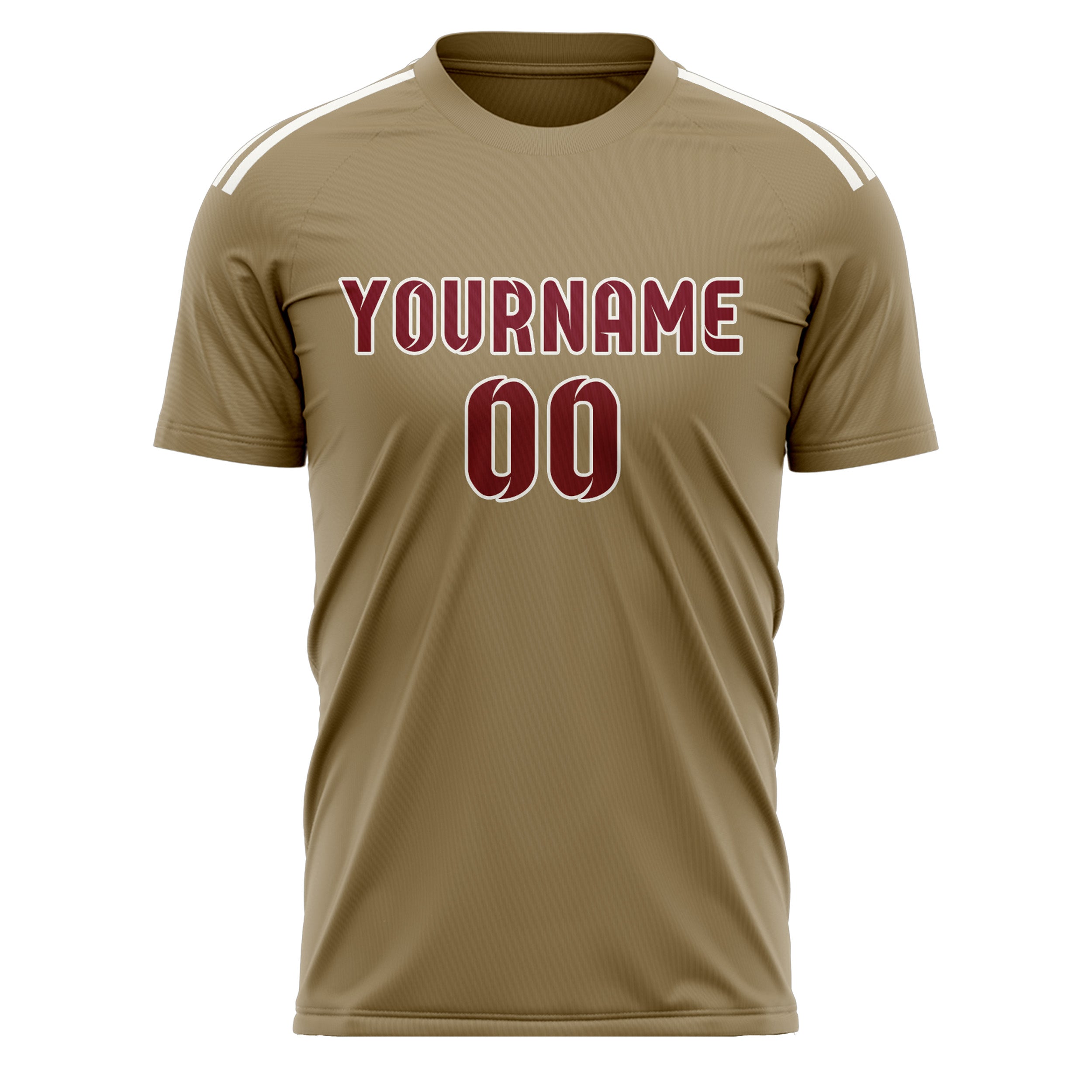 Benutzerdefiniertes Professionelles Hellkhaki Karmesinrot Fußballtrikot