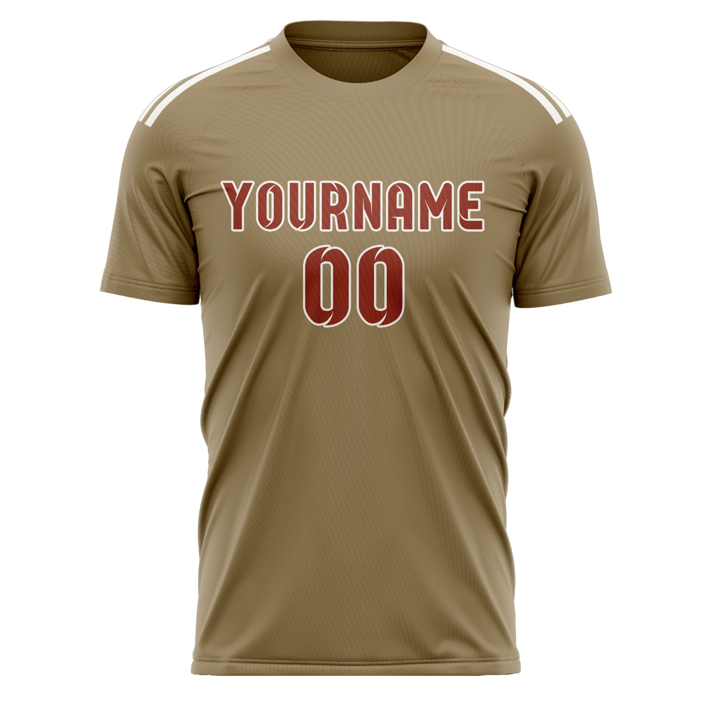 Benutzerdefiniertes Professionelles Hellkhaki Korallenrot Fußballtrikot