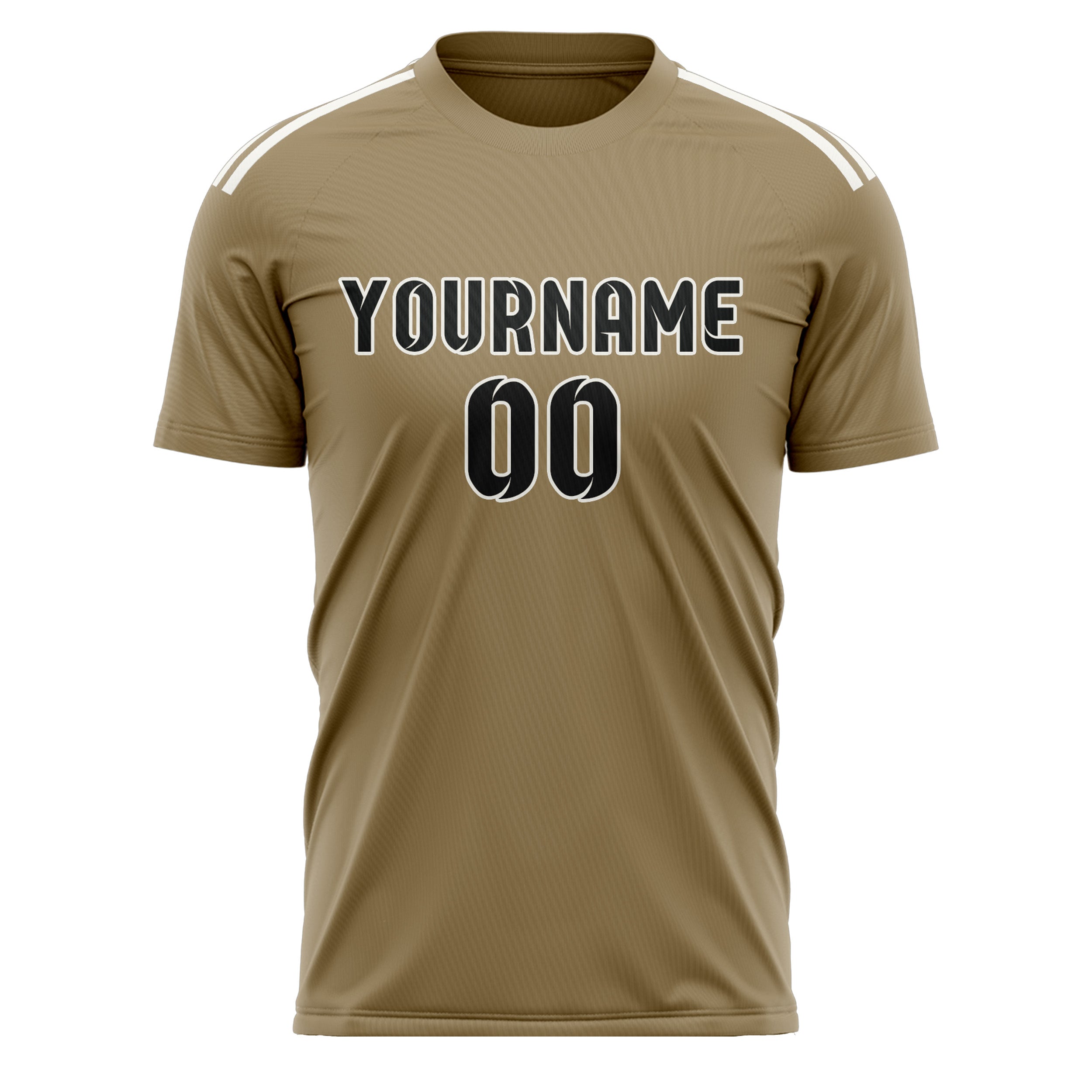 Benutzerdefiniertes Professionelles Hellkhaki Schwarz Fußballtrikot