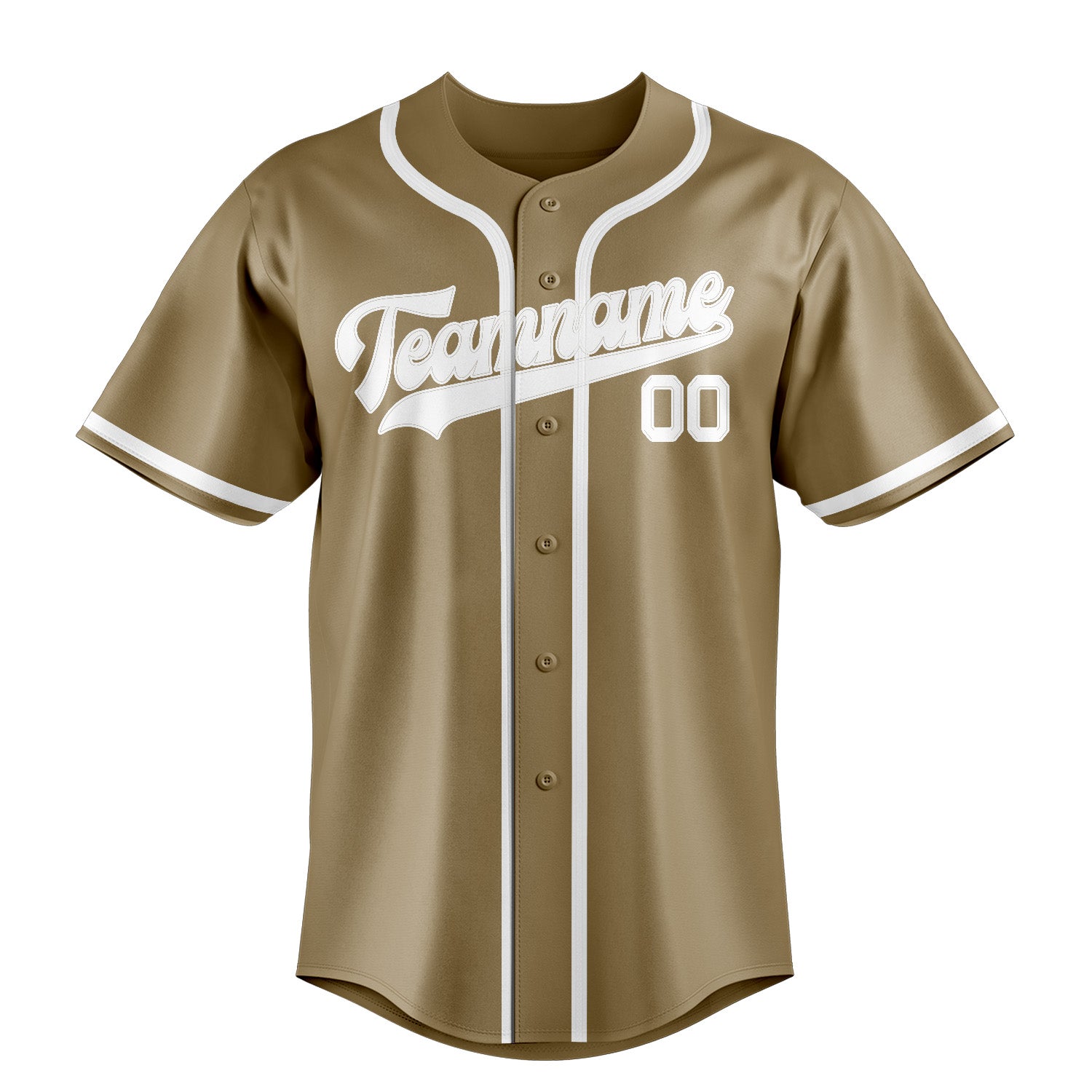 Benutzerdefiniertes Professionelles Hellkhaki Weiß Baseballtrikot