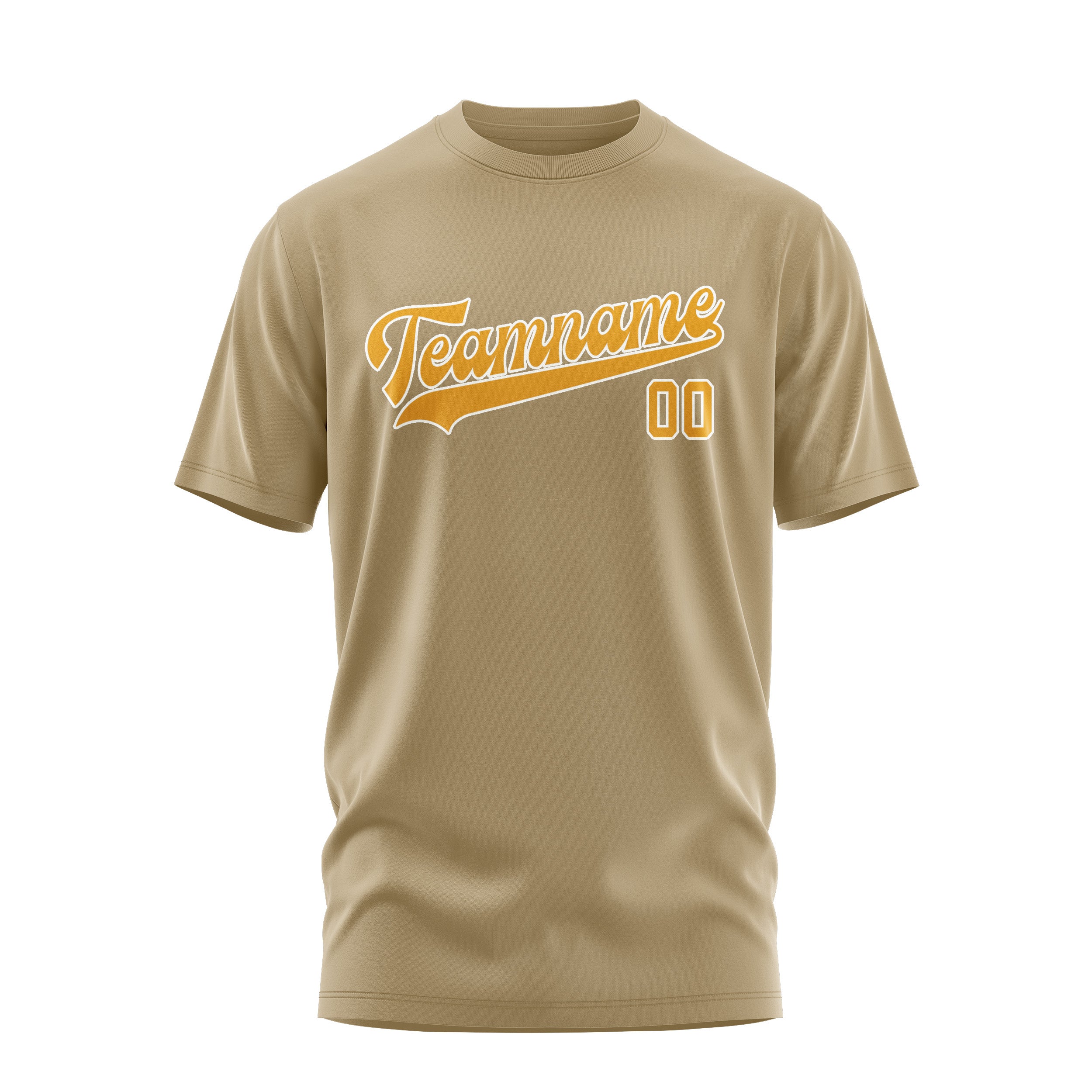 Maßgeschneidertes Hellkhaki Gelb T-Shirt