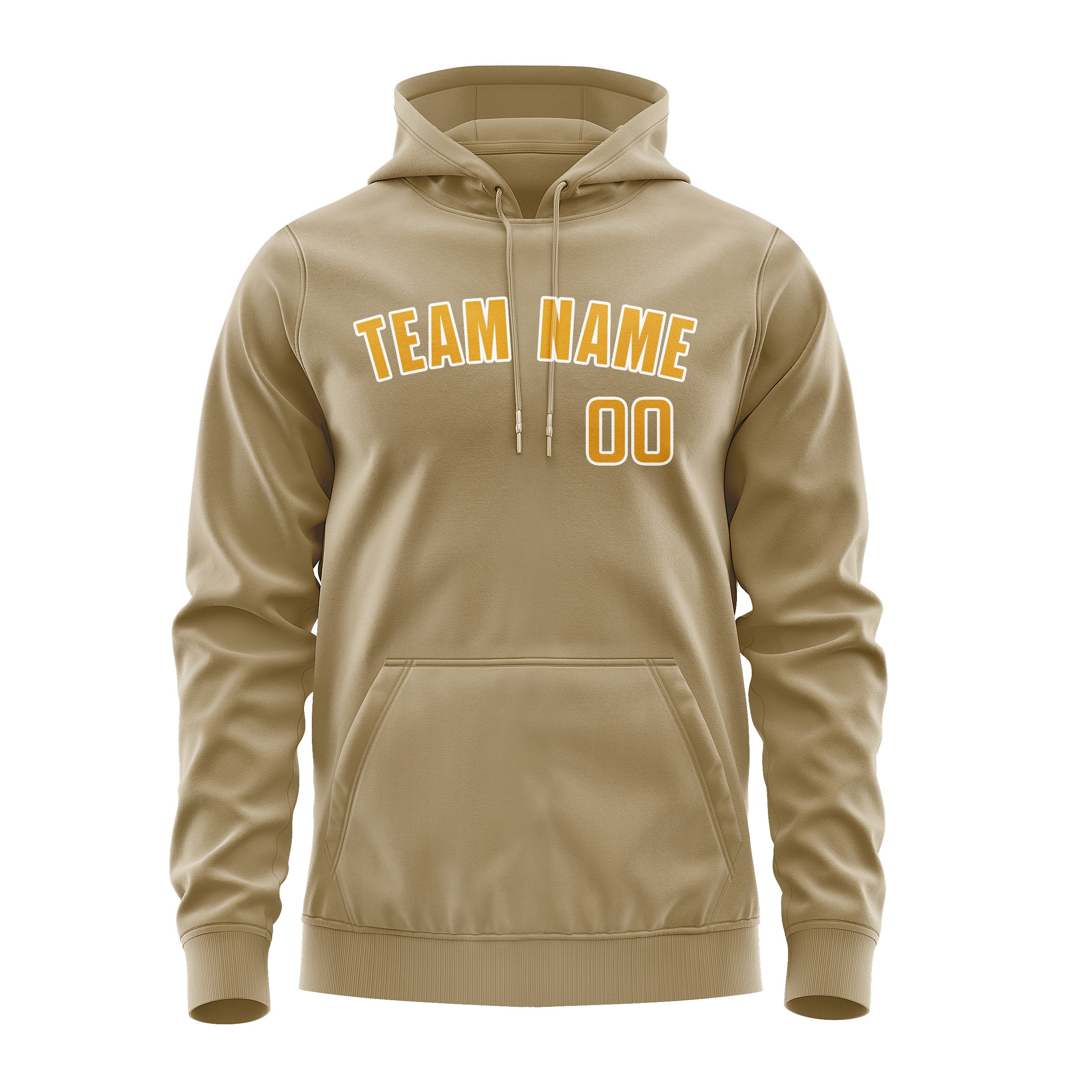 Maßgeschneidertes Hellkhaki Gelb Hoodie