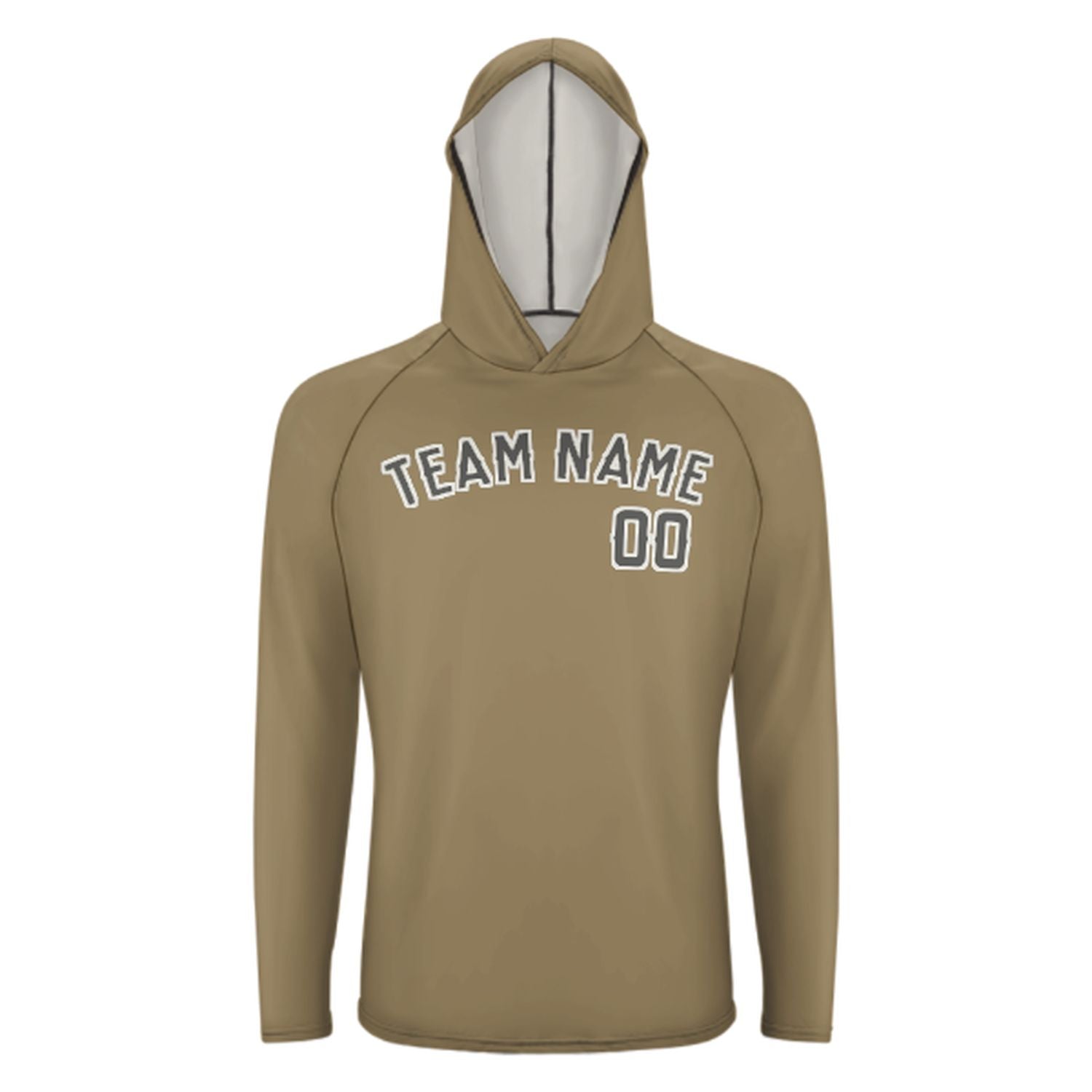 Maßgeschneidertes Hellkhaki Dunkelgrau UV-Hoodie