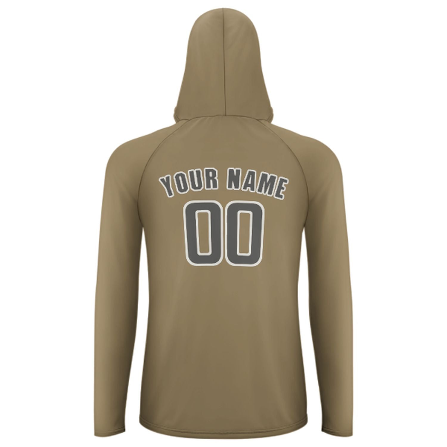 Maßgeschneidertes Hellkhaki Dunkelgrau UV-Hoodie