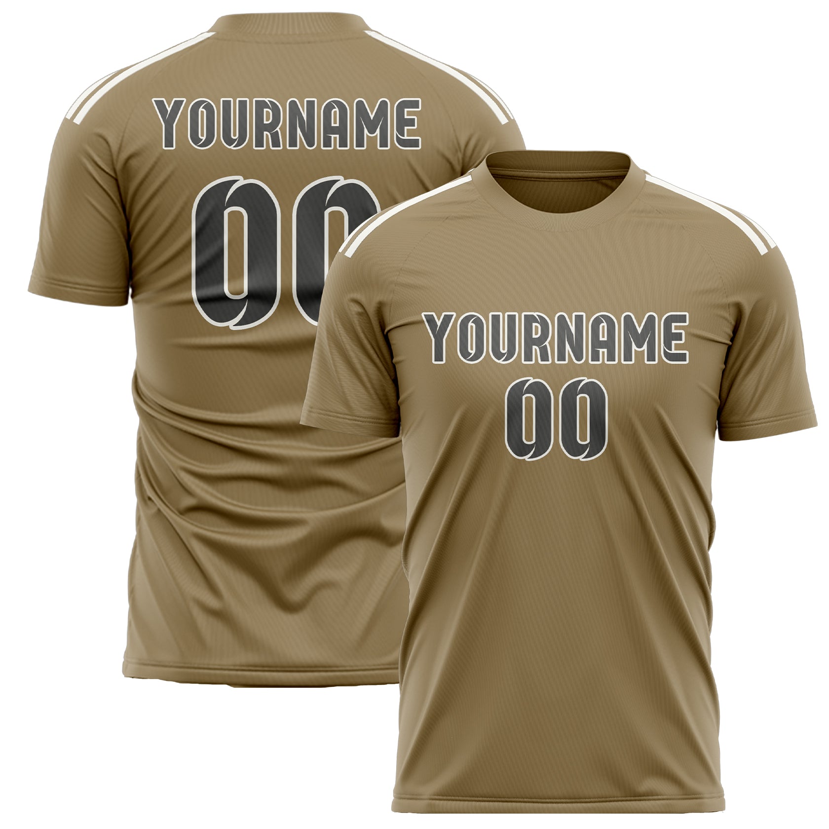 Benutzerdefiniertes Professionelles Hellkhaki Dunkelgrau Fußballtrikot