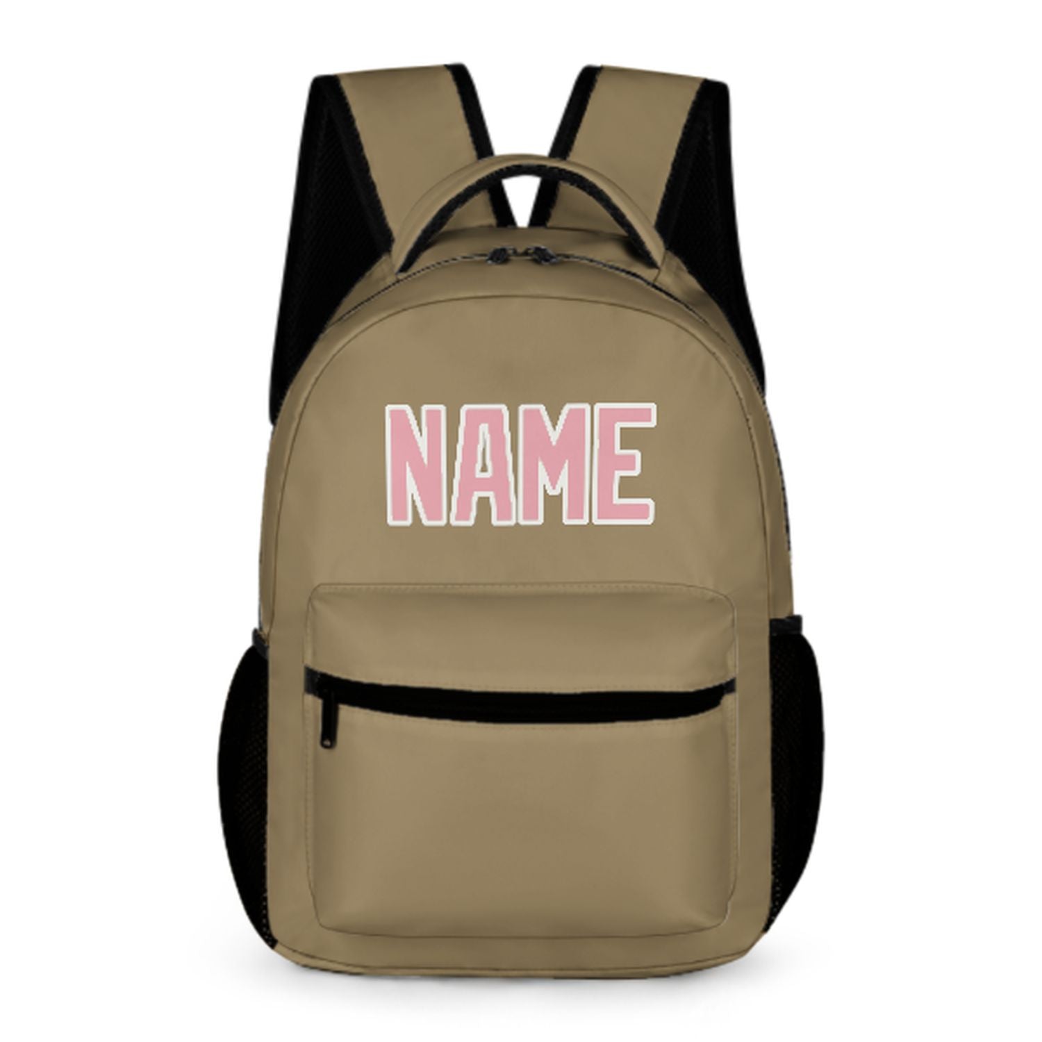 Maßgeschneidertes Hellkhaki Rosa Kinderrucksack