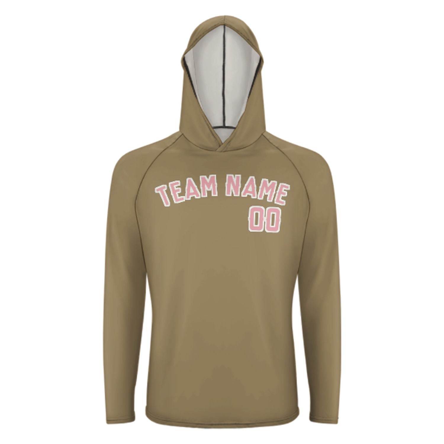 Maßgeschneidertes Hellkhaki Rosa UV-Hoodie
