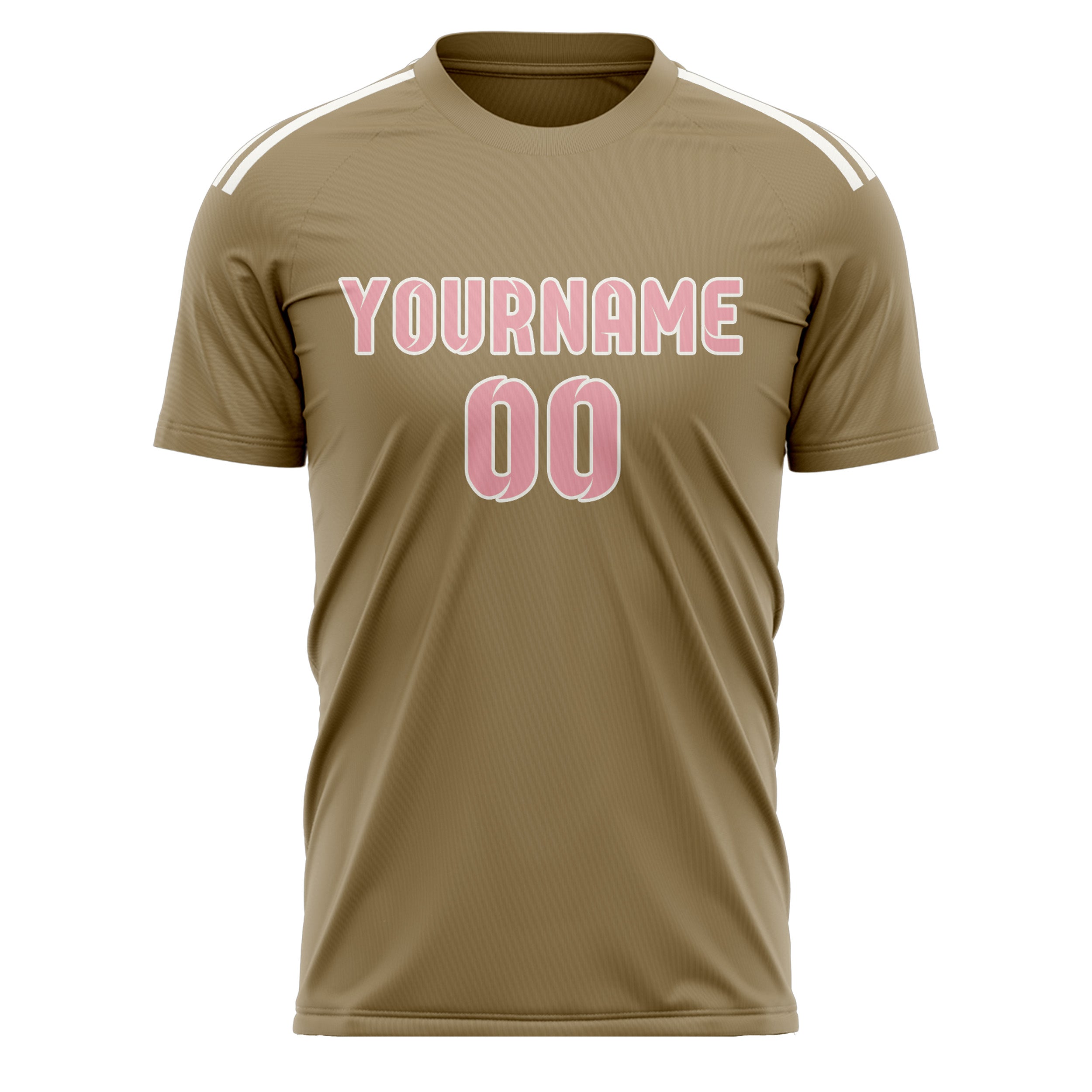 Benutzerdefiniertes Professionelles Hellkhaki Rosa Fußballtrikot