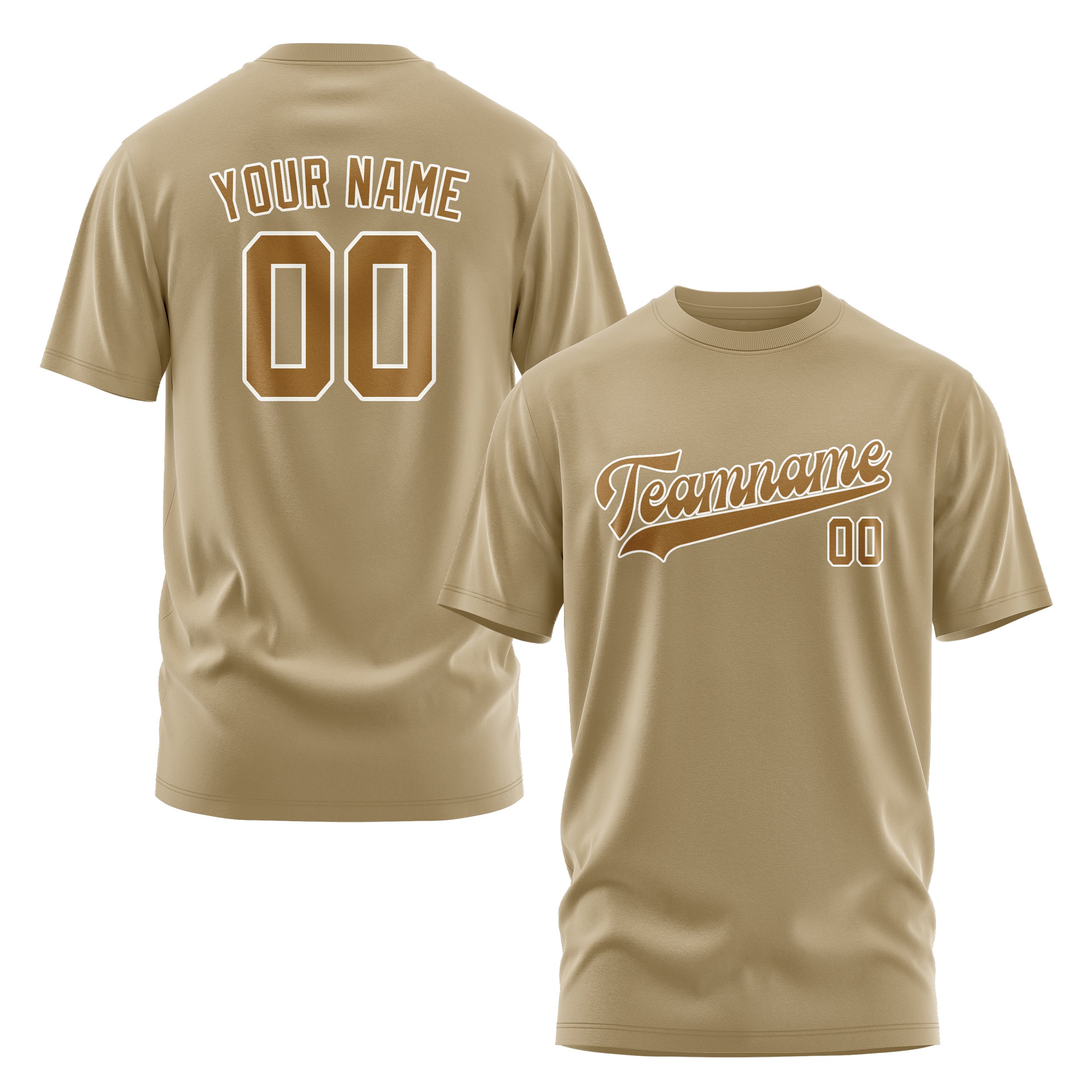 Maßgeschneidertes Hellkhaki Khaki T-Shirt