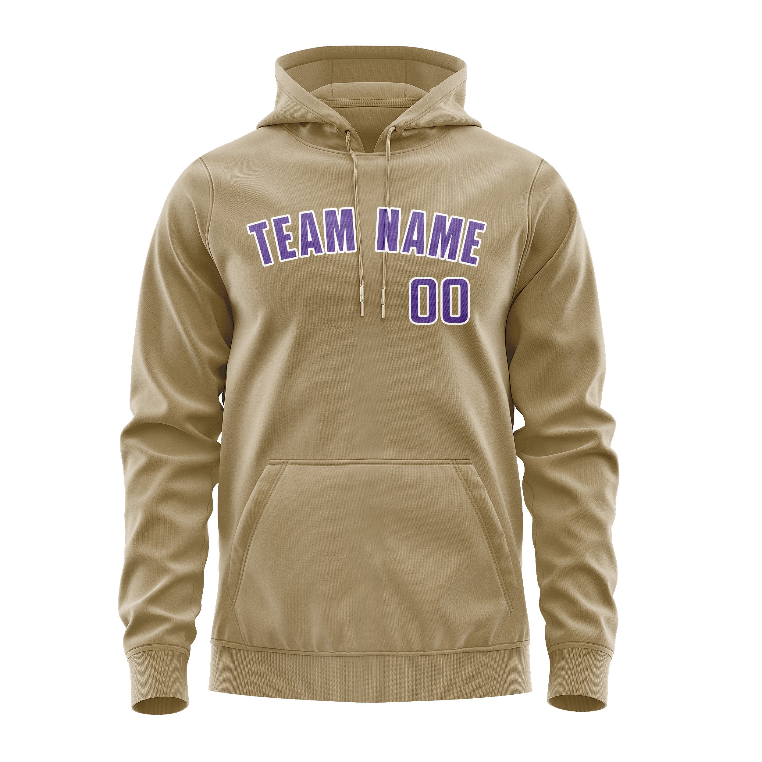 Maßgeschneidertes Hellkhaki Lavendel Hoodie