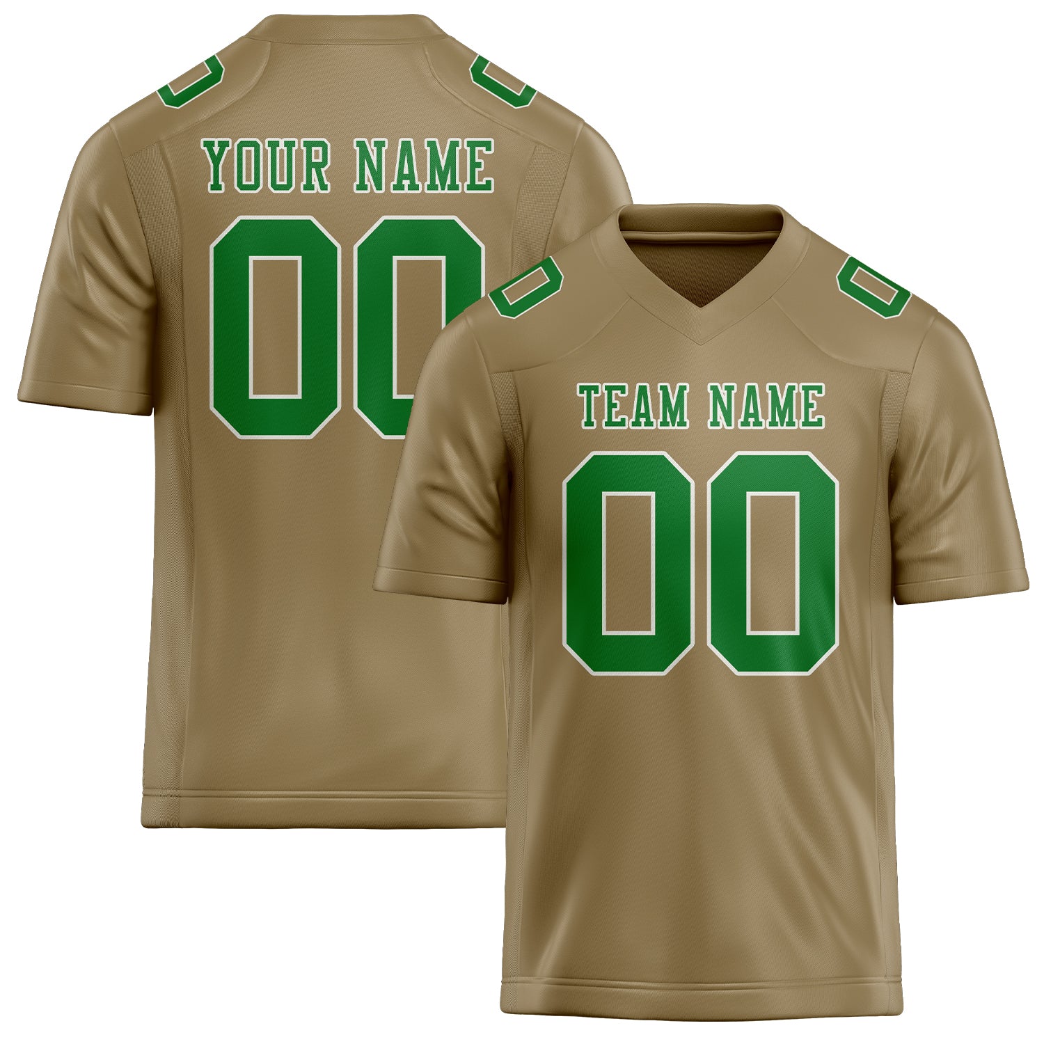 Шивач -създаден професионален Hellkhaki Emerald Green Rugby Jersey