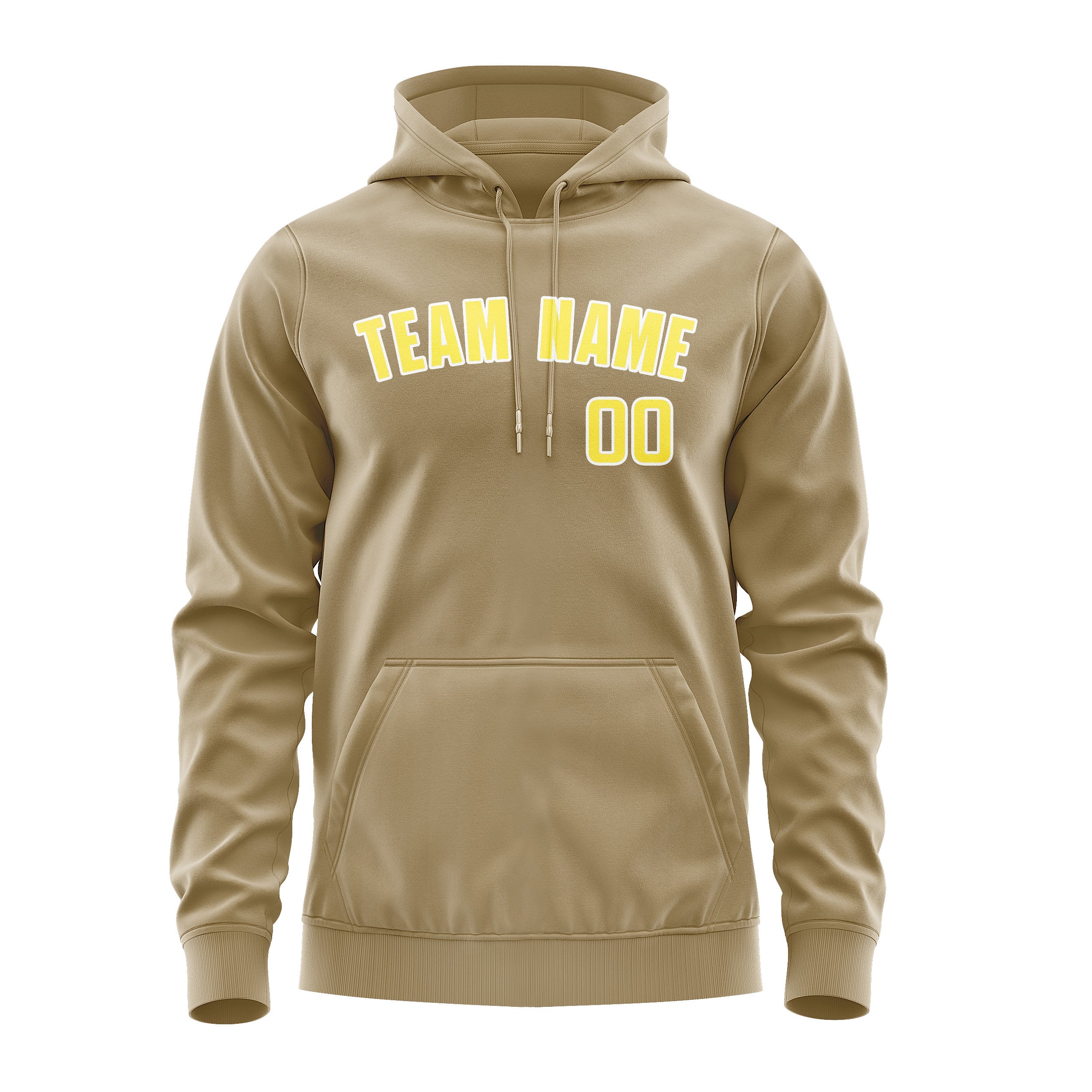 Maßgeschneidertes Hellkhaki Blassgelb Hoodie