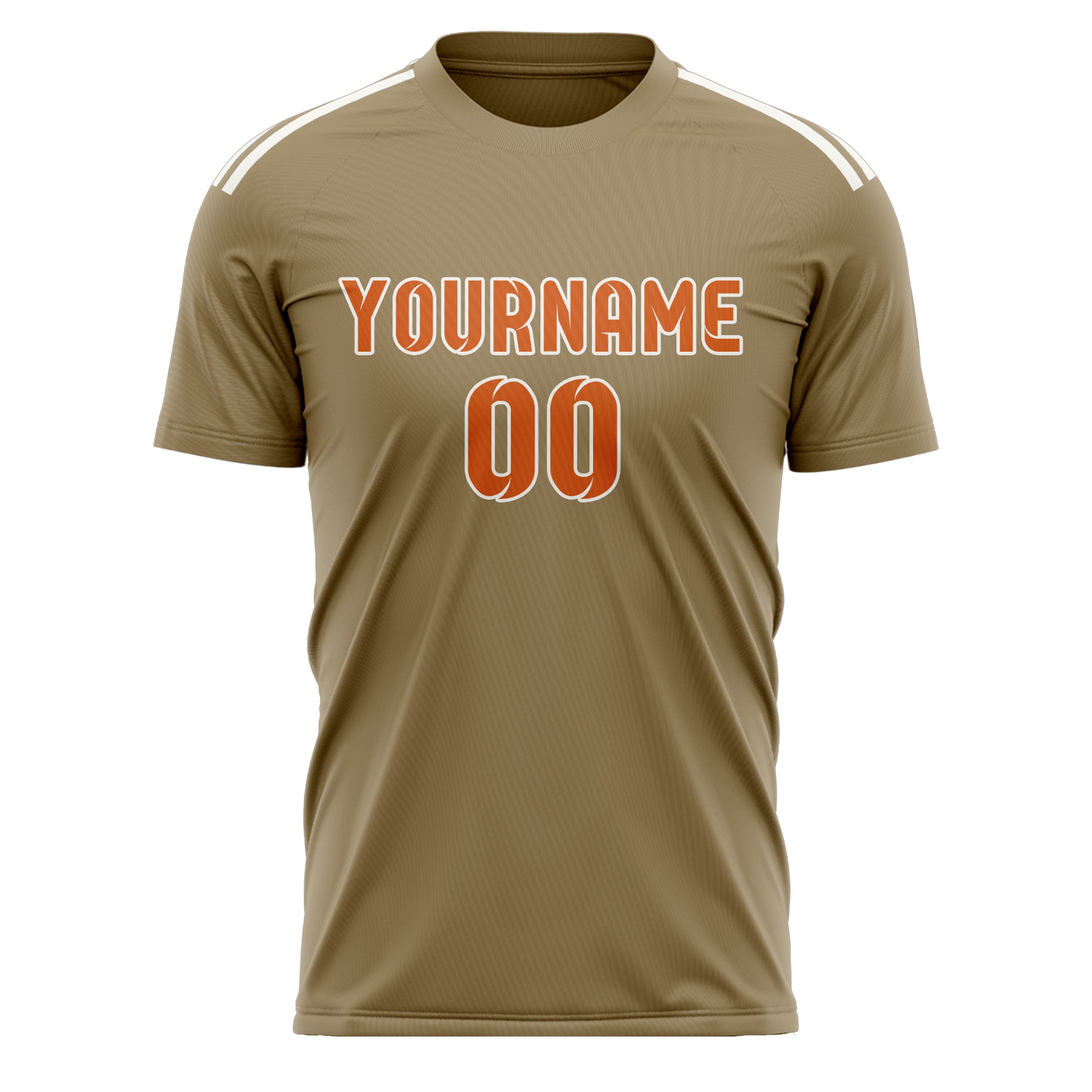 Benutzerdefiniertes Professionelles Hellkhaki Orange Fußballtrikot