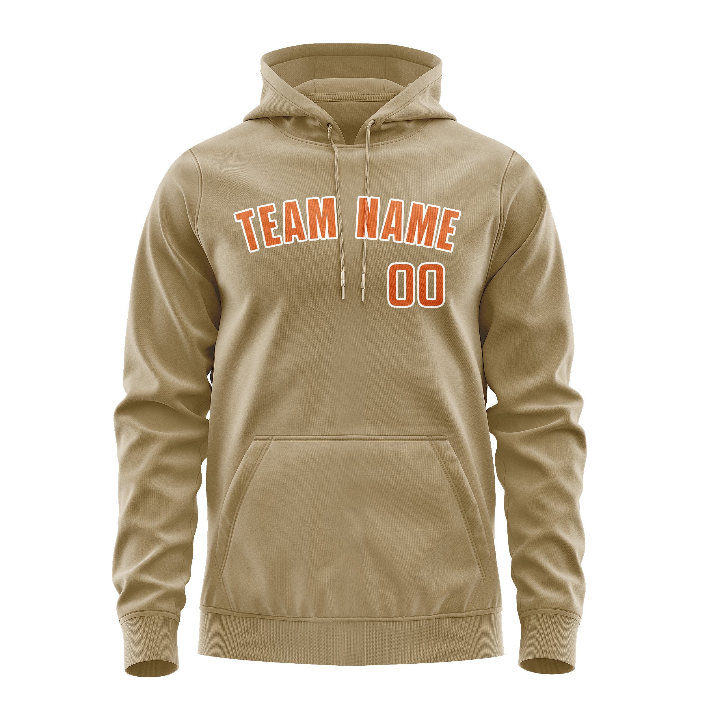 Maßgeschneidertes Hellkhaki Orange Hoodie