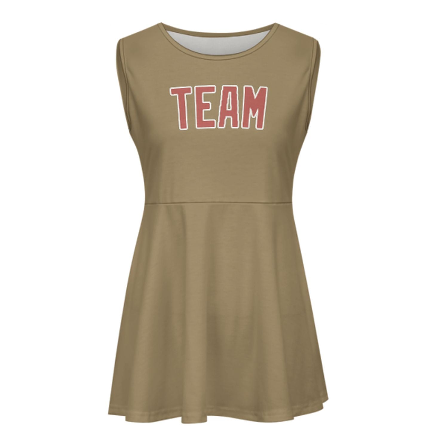 Maßgeschneidertes Hellkhaki Kupferrose Cheerleader-Kleid
