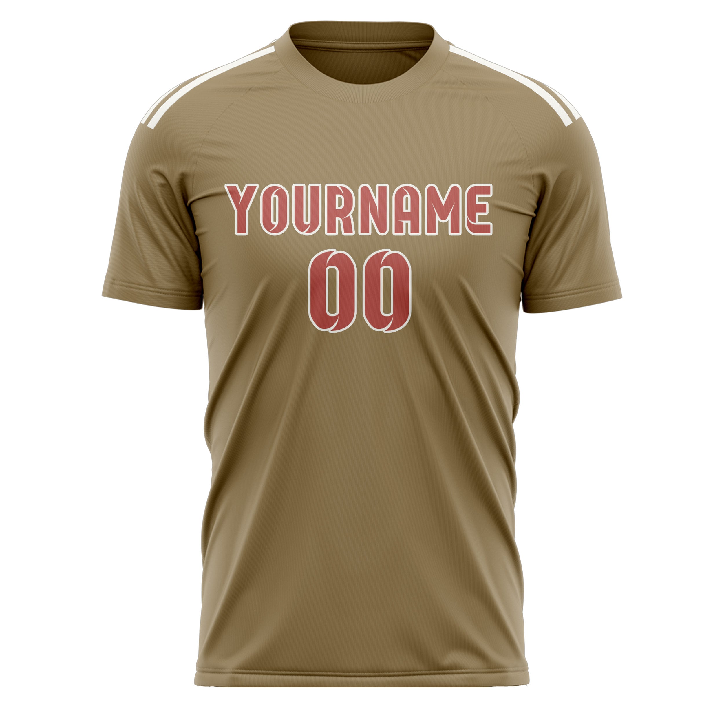 Benutzerdefiniertes Professionelles Hellkhaki Kupferrose Fußballtrikot