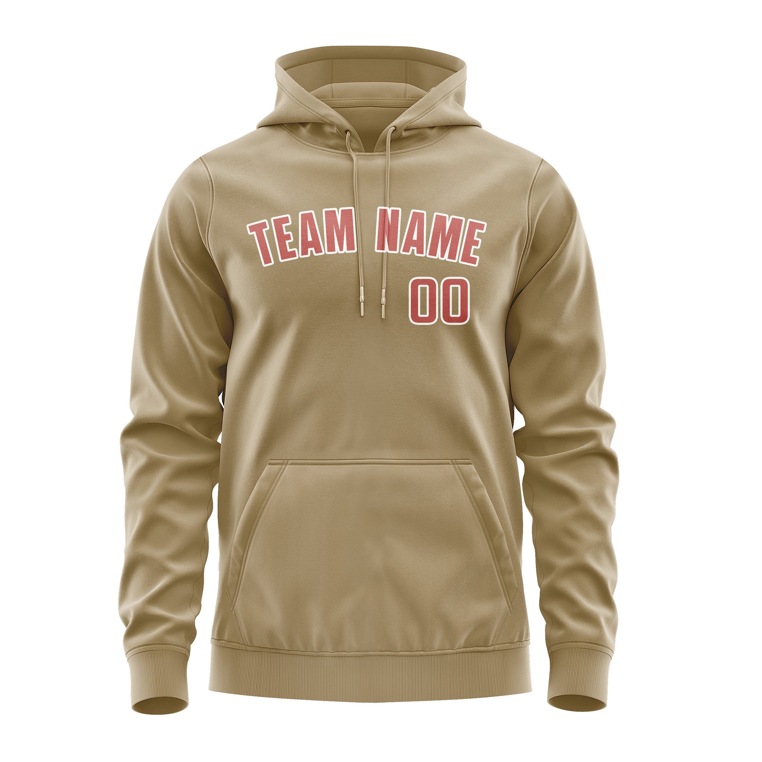 Maßgeschneidertes Hellkhaki Kupferrose Hoodie
