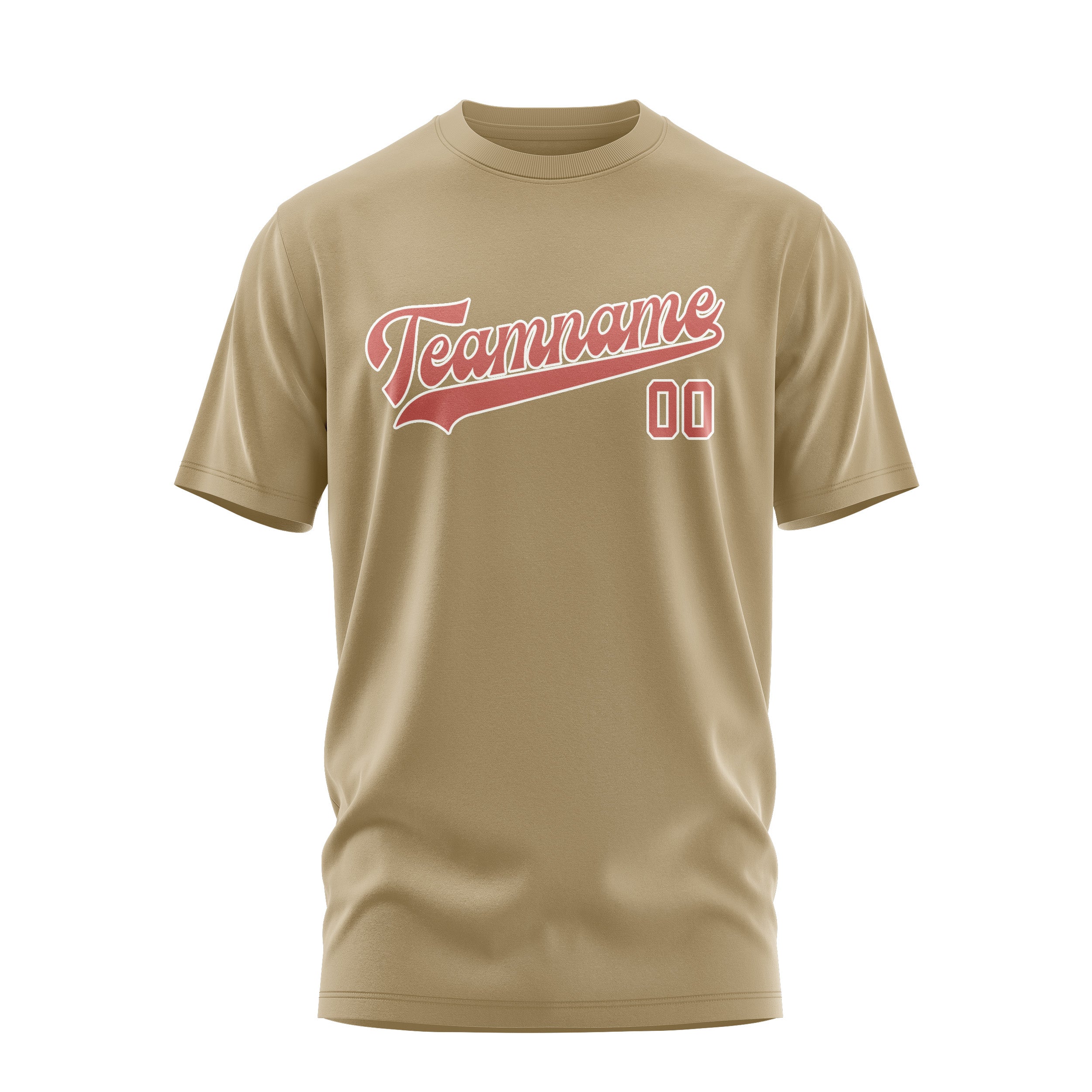Maßgeschneidertes Hellkhaki Kupferrose T-Shirt