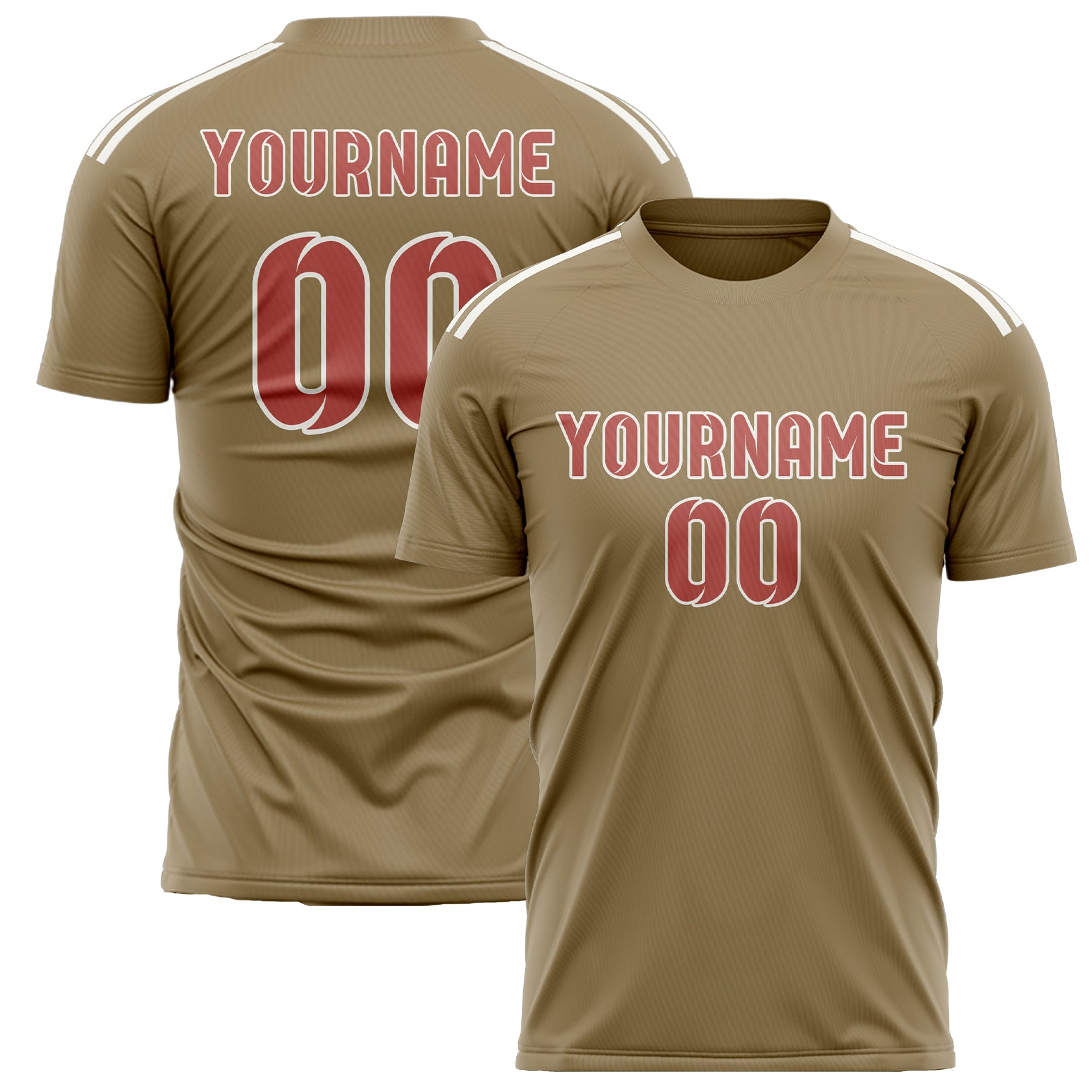 Benutzerdefiniertes Professionelles Hellkhaki Kupferrose Fußballtrikot