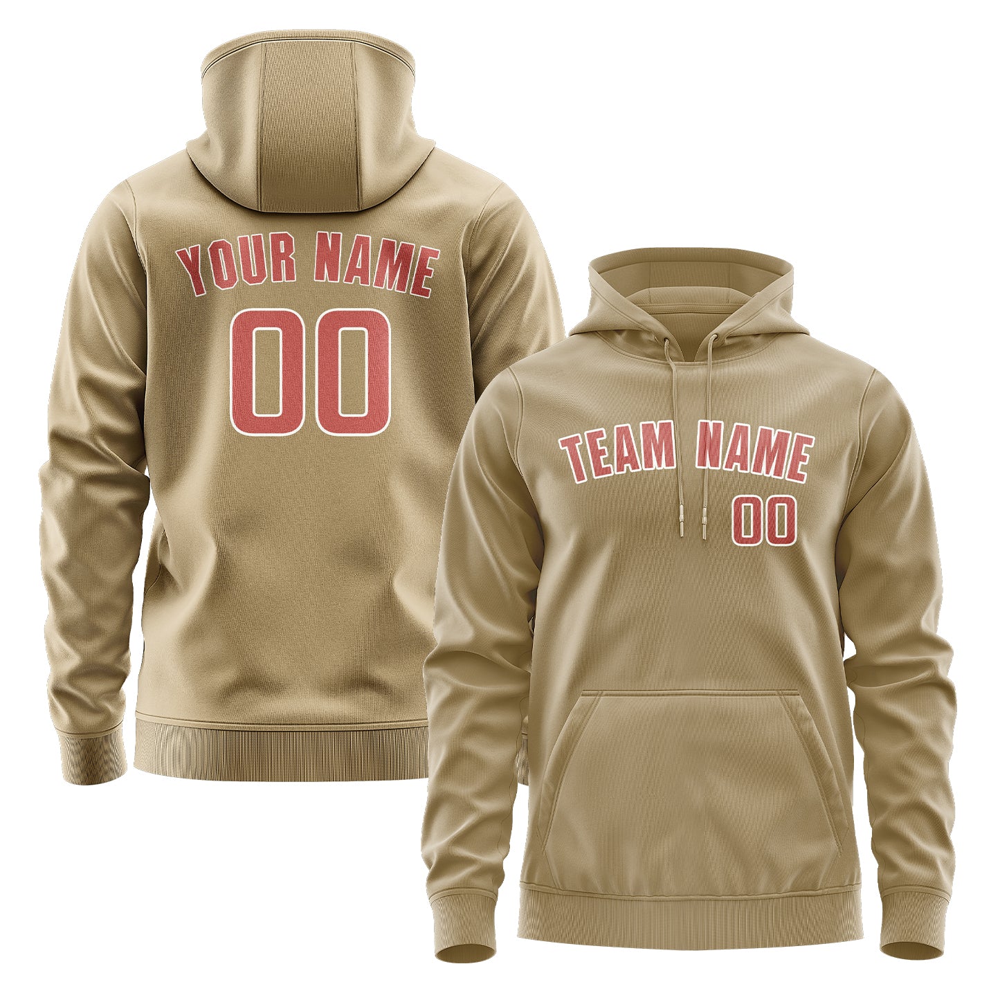 Maßgeschneidertes Hellkhaki Kupferrose Hoodie