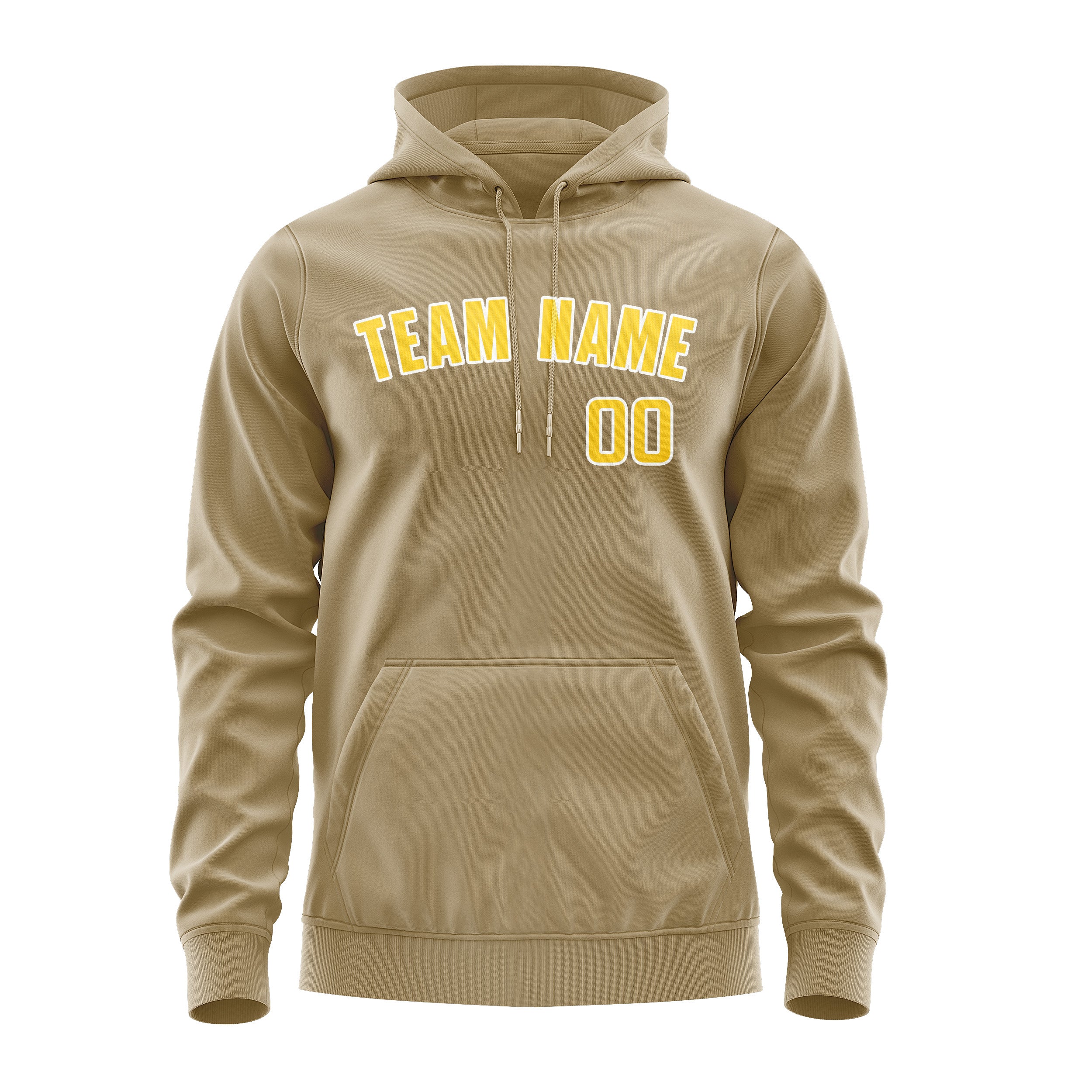 Maßgeschneidertes Hellkhaki Gold Hoodie