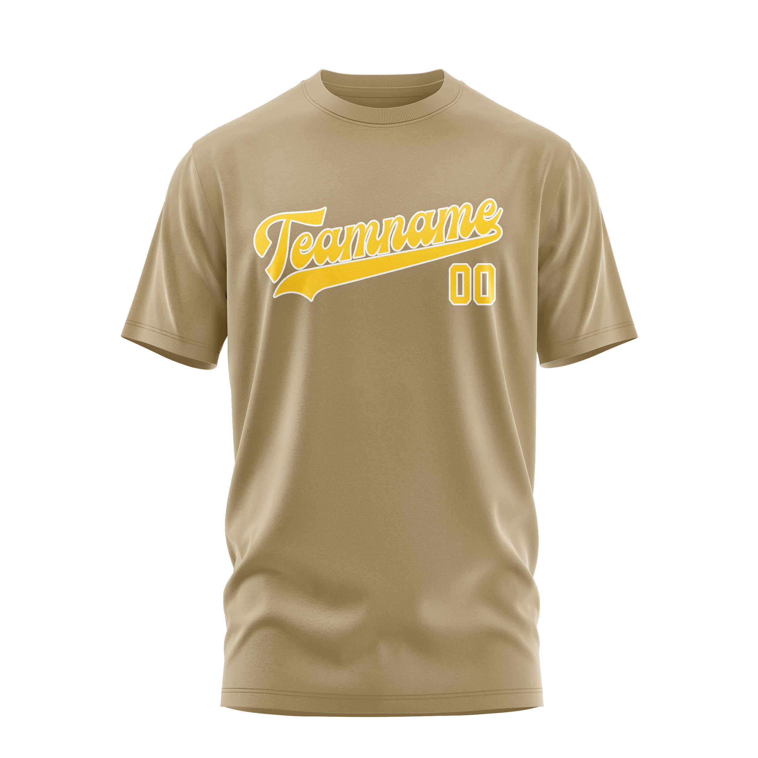 Maßgeschneidertes Hellkhaki Gold T-Shirt