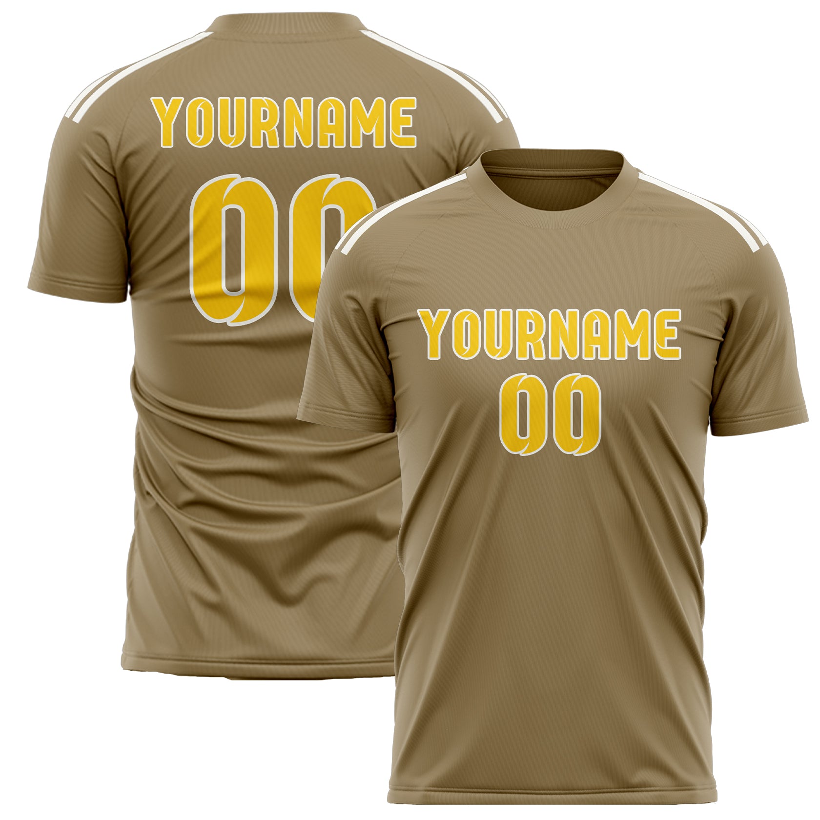 Benutzerdefiniertes Professionelles Hellkhaki Gold Fußballtrikot
