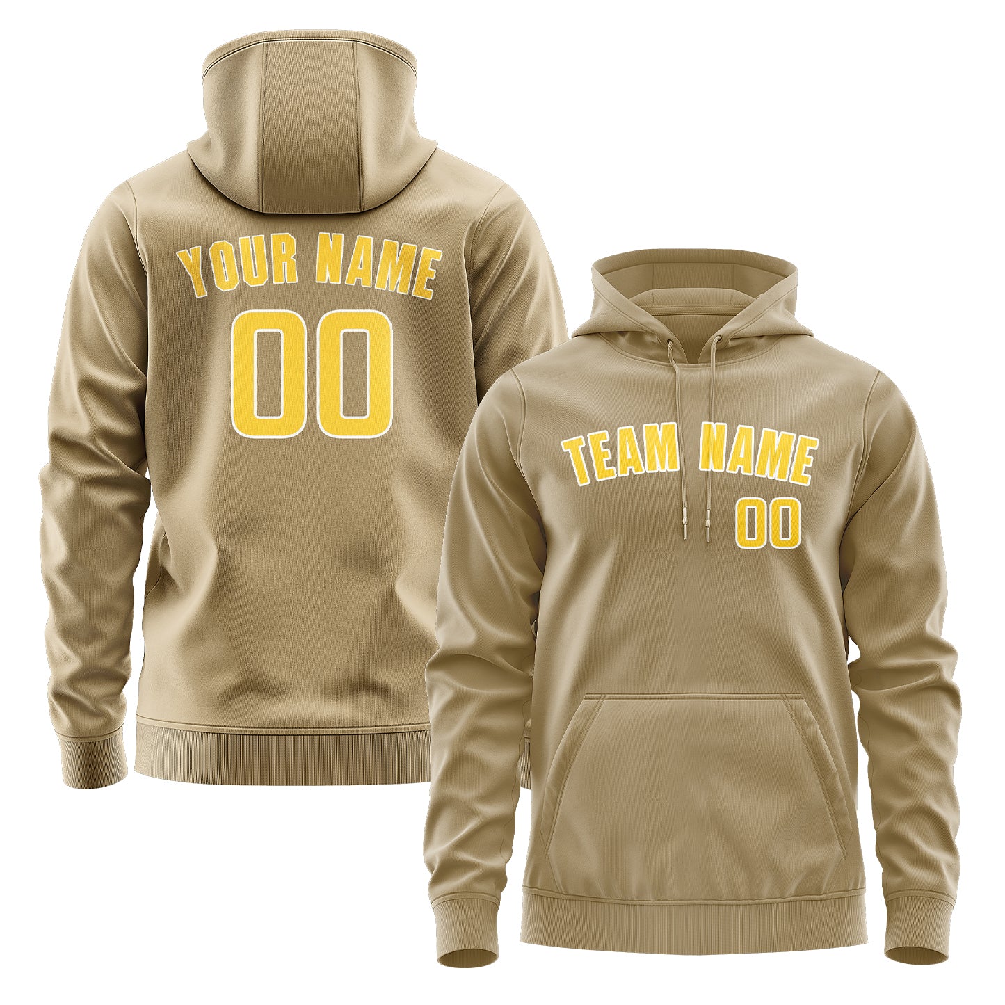 Maßgeschneidertes Hellkhaki Gold Hoodie