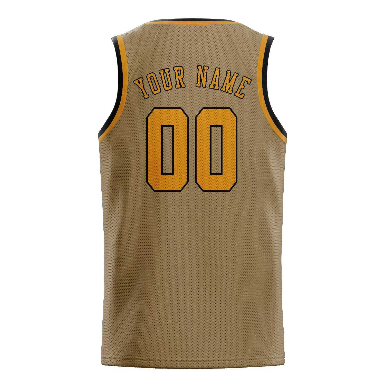 Benutzerdefiniertes Professionelles Hellkhaki Gelb Basketballtrikot