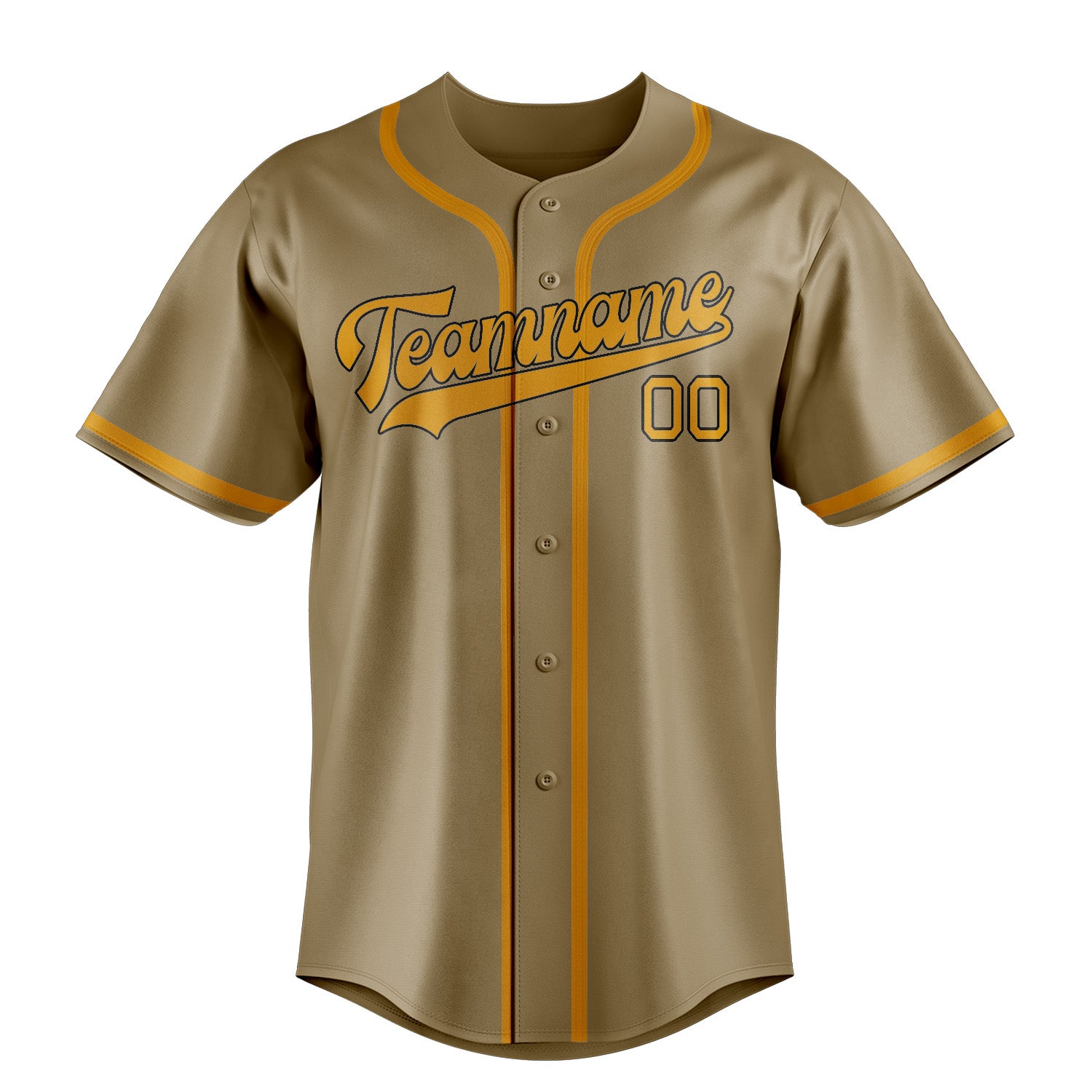 Benutzerdefiniertes Professionelles Hellkhaki Gelb Baseballtrikot