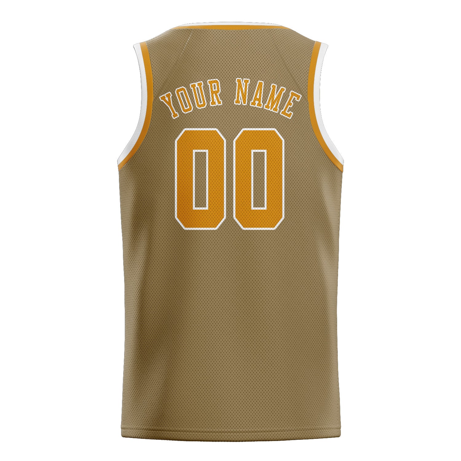 Benutzerdefiniertes Professionelles Hellkhaki Gelb Basketballtrikot