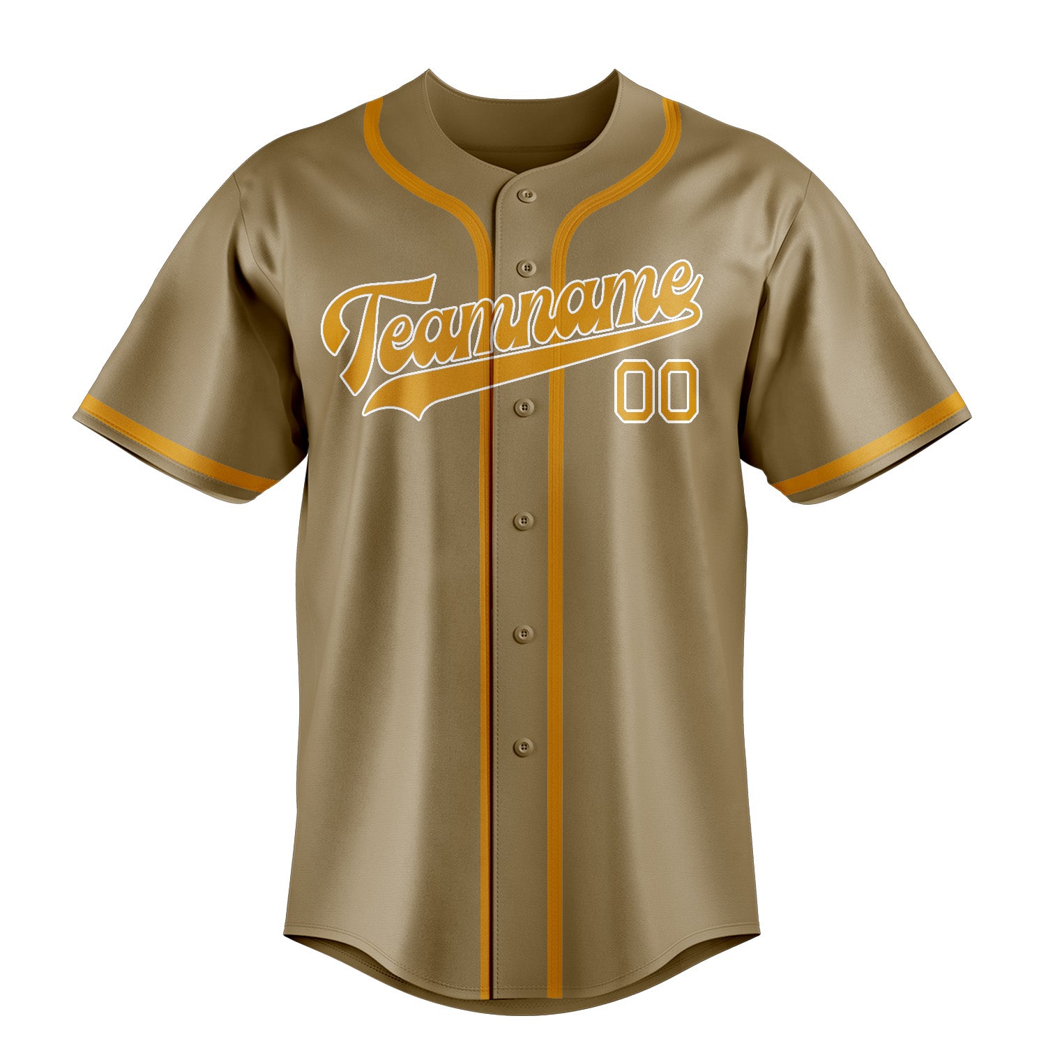 Benutzerdefiniertes Professionelles Hellkhaki Gelb Baseballtrikot