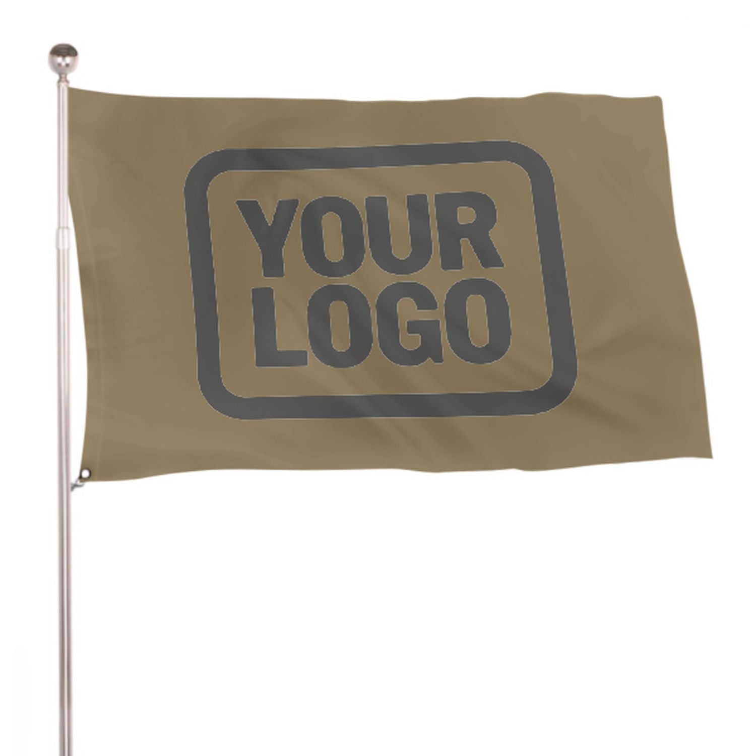 Maßgeschneidertes Hellkhaki Dunkelgrau Flagge