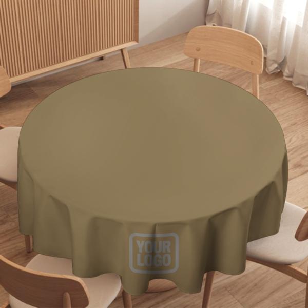 Tovaglia rotonda personalizzata grigio kaki chiaro