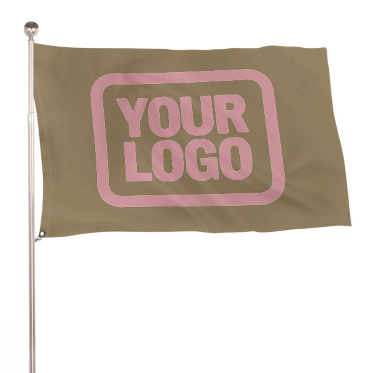 Maßgeschneidertes Hellkhaki Rosa Flagge