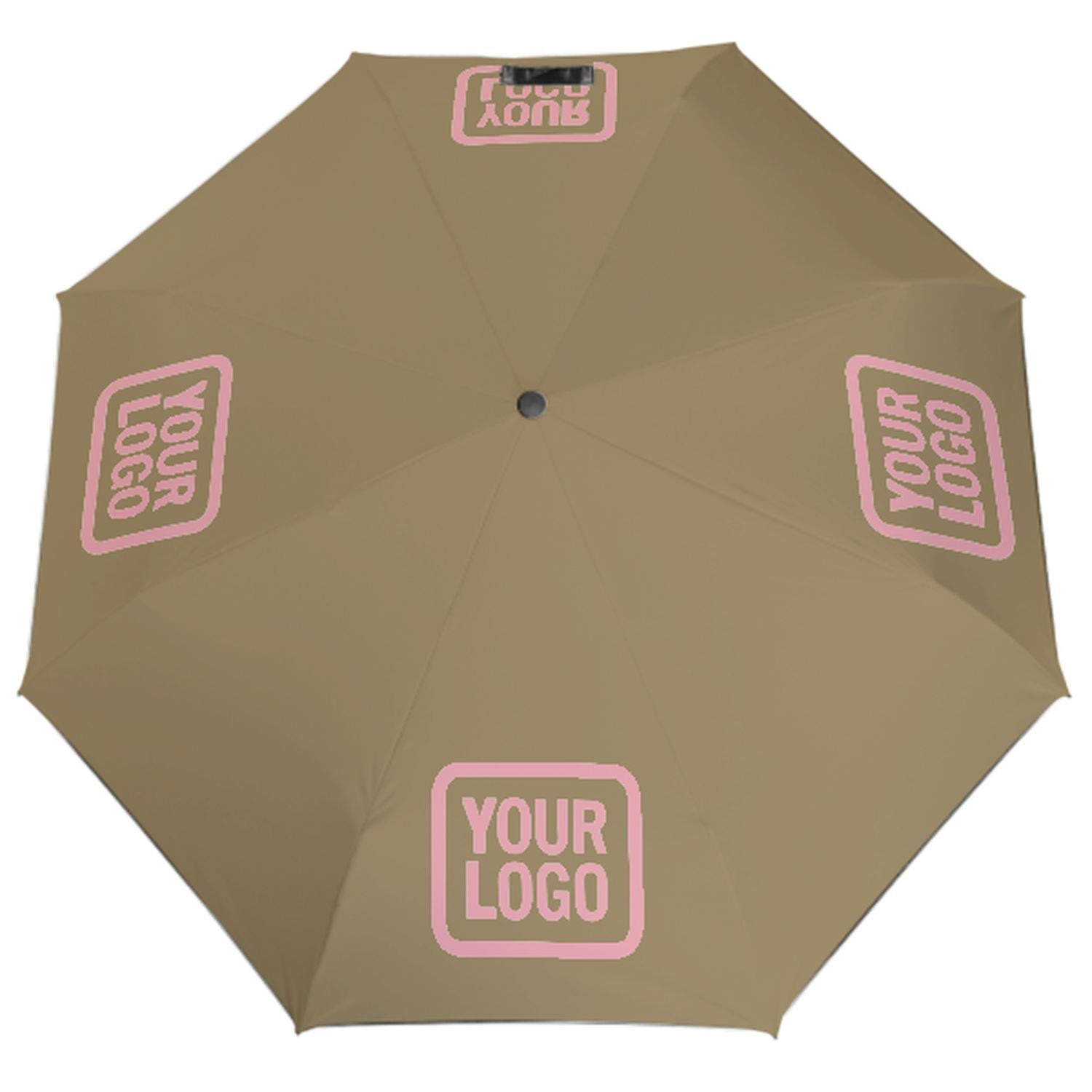 Maßgeschneidertes Hellkhaki Rosa Automatik-Regenschirm