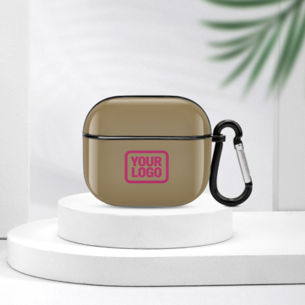 Maßgeschneidertes Hellkhaki Rosarot AirPods-Hülle (3. Generation)